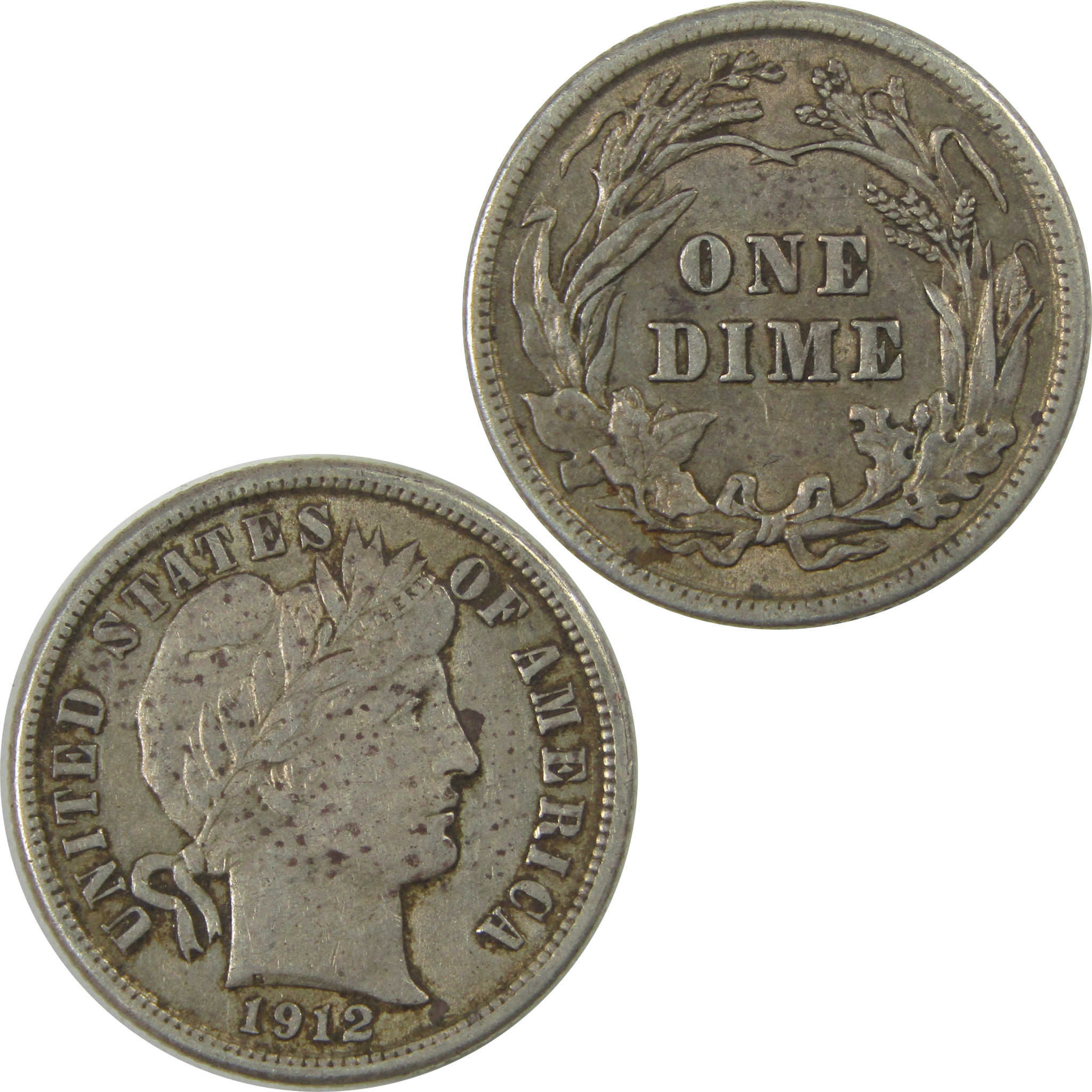 1912 Barber Dime XF EF Extremely Fine Details Silver SKU:I20658