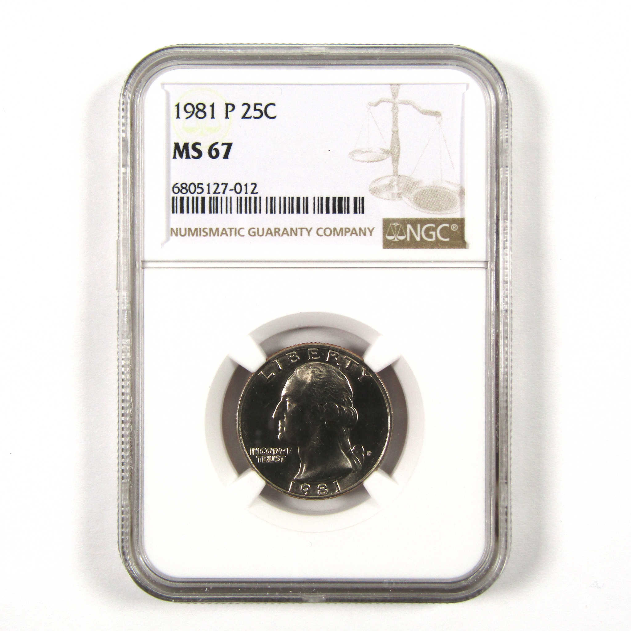 1981 P Washington Quarter MS 67 NGC Clad 25c Uncirculated SKU:I9539