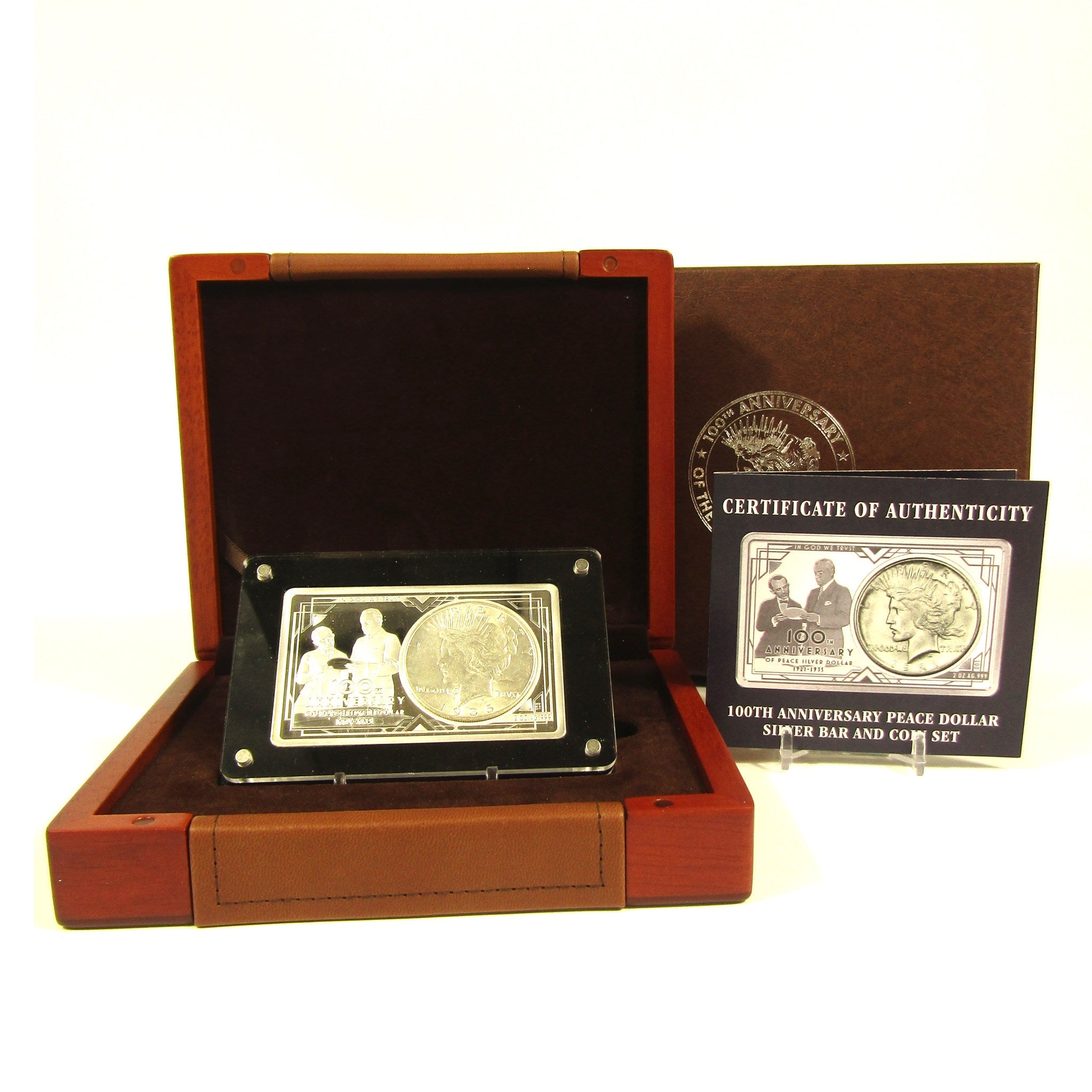 100th Anniversary Peace Dollar Silver Bar & Coin Set 1935 SKU:CPC6764