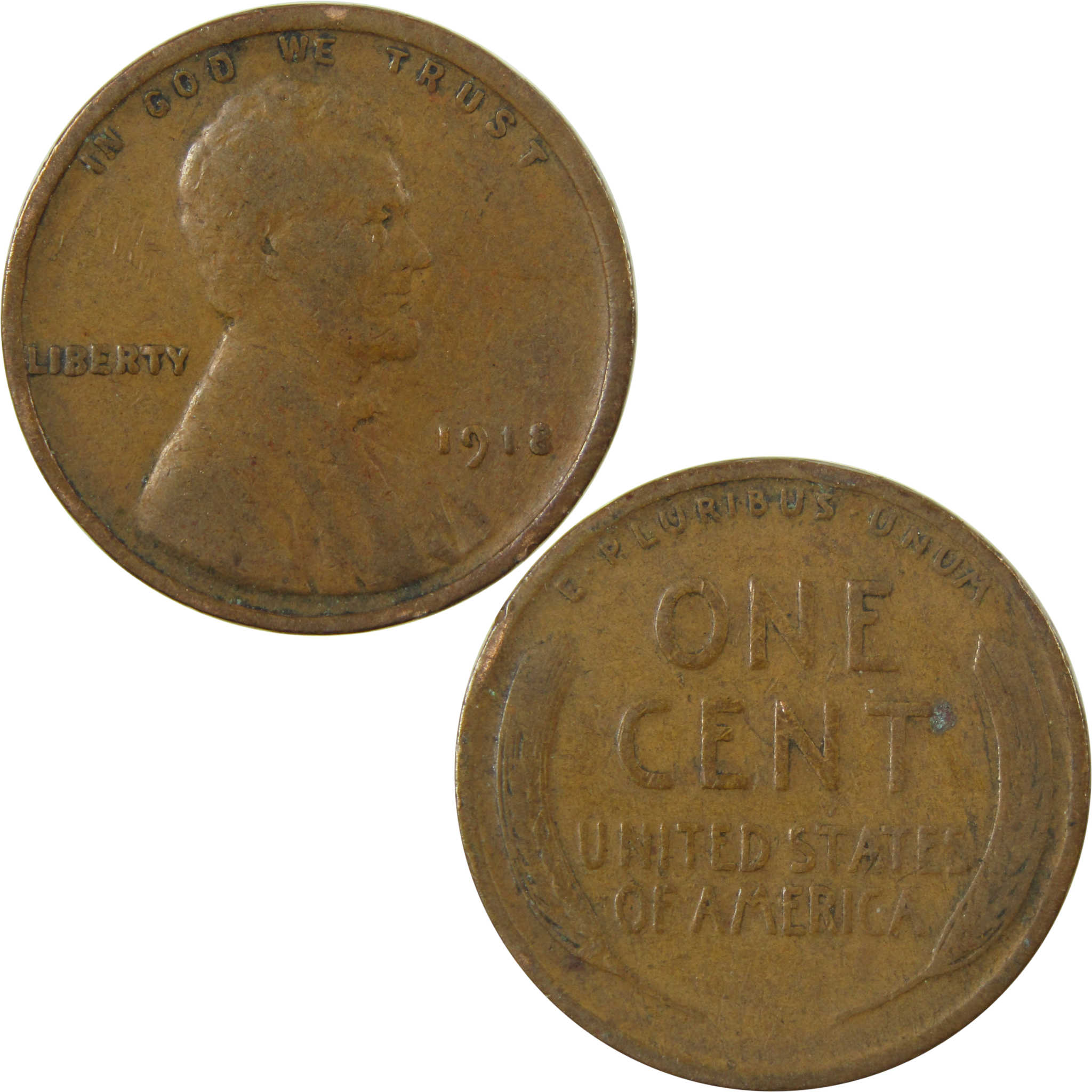 1918 Lincoln Wheat Cent VG Very Good Penny 1c Coin SKU:I26826