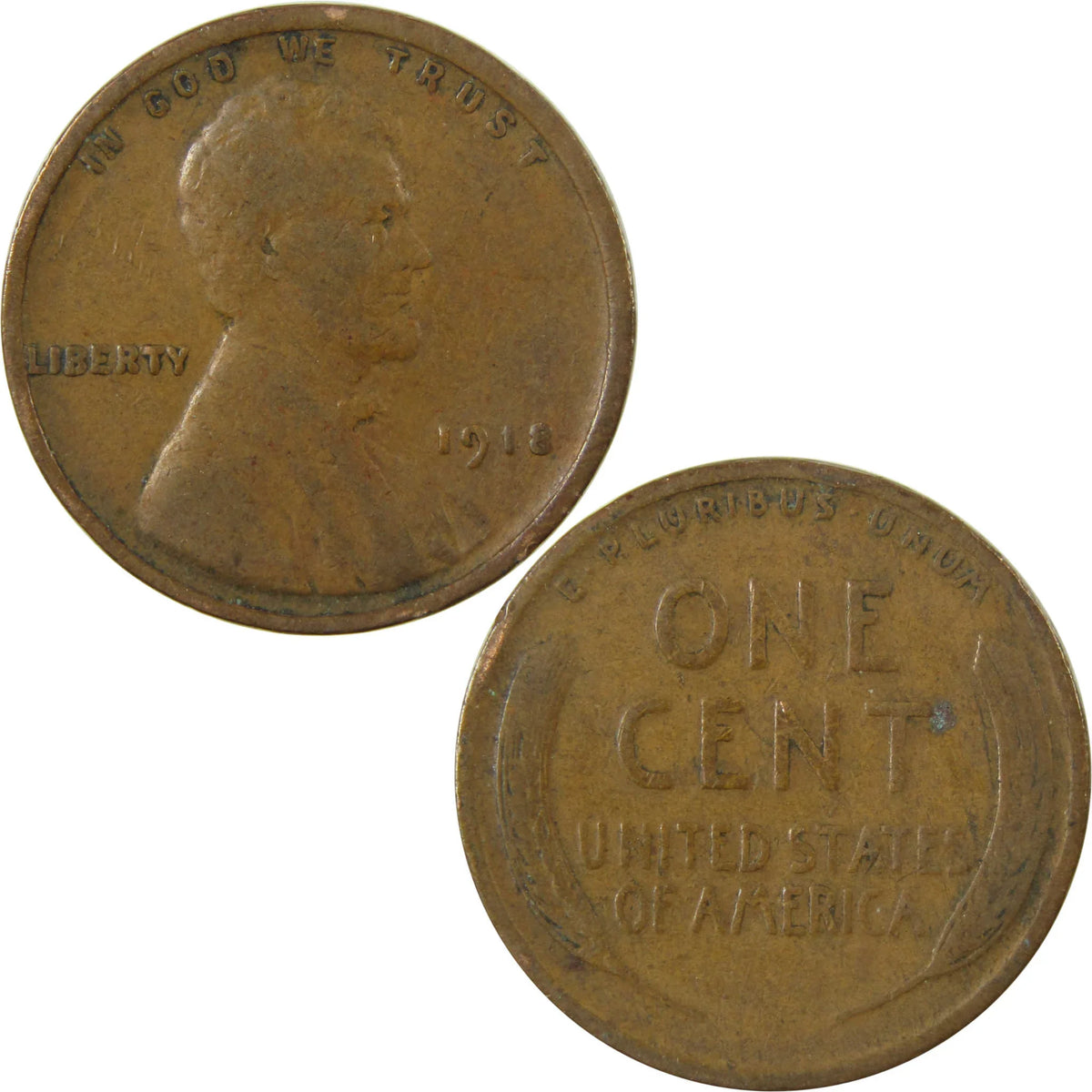 1918 Lincoln Wheat Cent VG Very Good Penny 1c Coin SKU:I26826