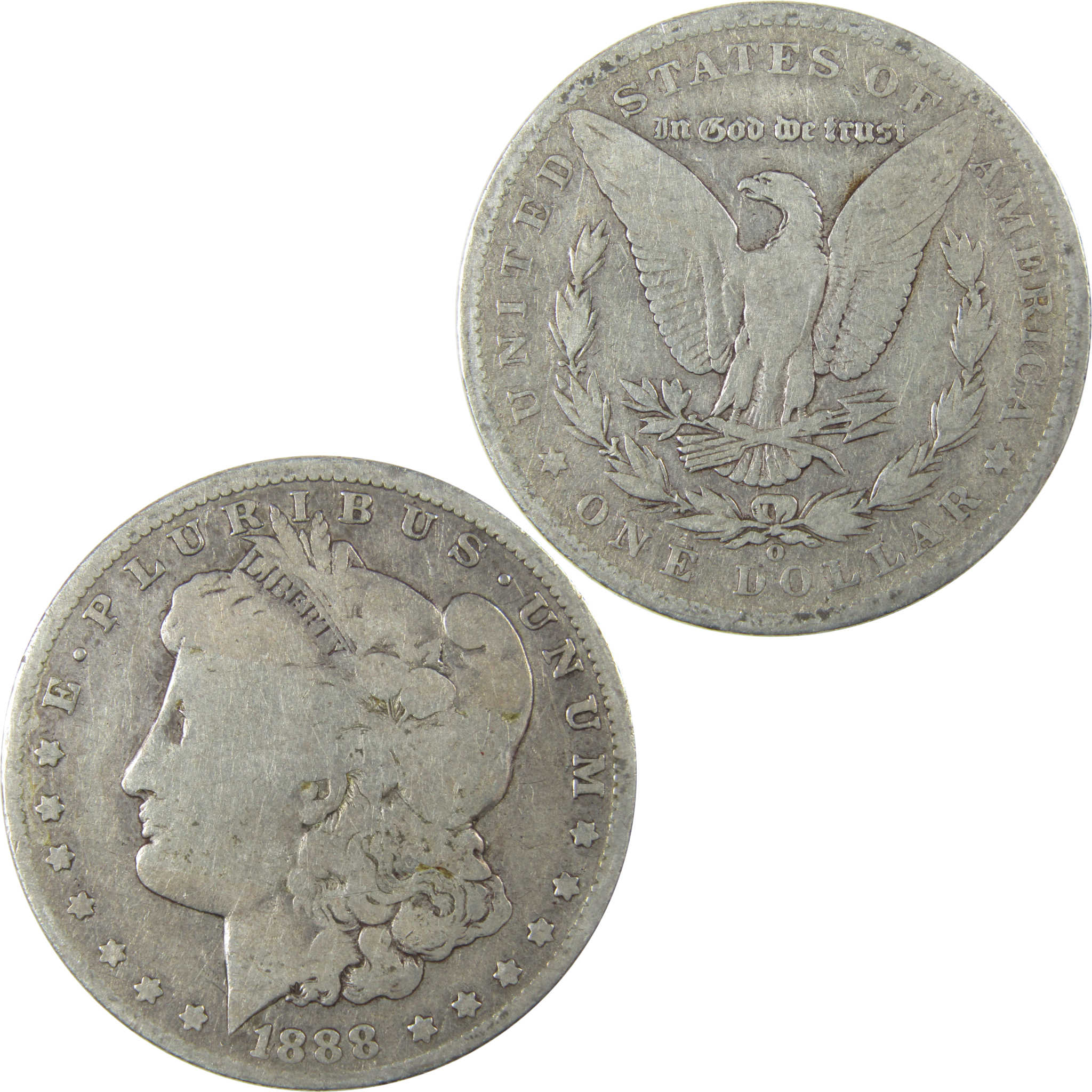 1888 O Hot Lips Morgan Silver Dollar VG Very Good $1 Coin SKU:I25103 - Morgan coin - Morgan silver dollar - Morgan silver dollar for sale - Profile Coins & Collectibles