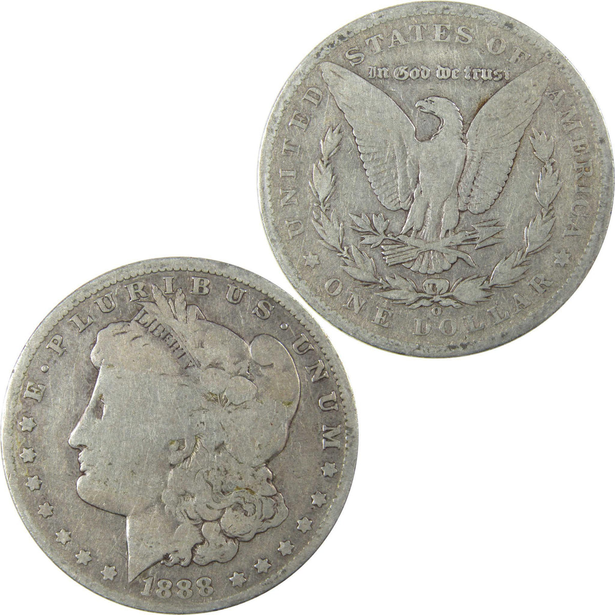 1888 O Hot Lips Morgan Silver Dollar VG Very Good $1 Coin SKU:I25103 - Morgan coin - Morgan silver dollar - Morgan silver dollar for sale - Profile Coins & Collectibles