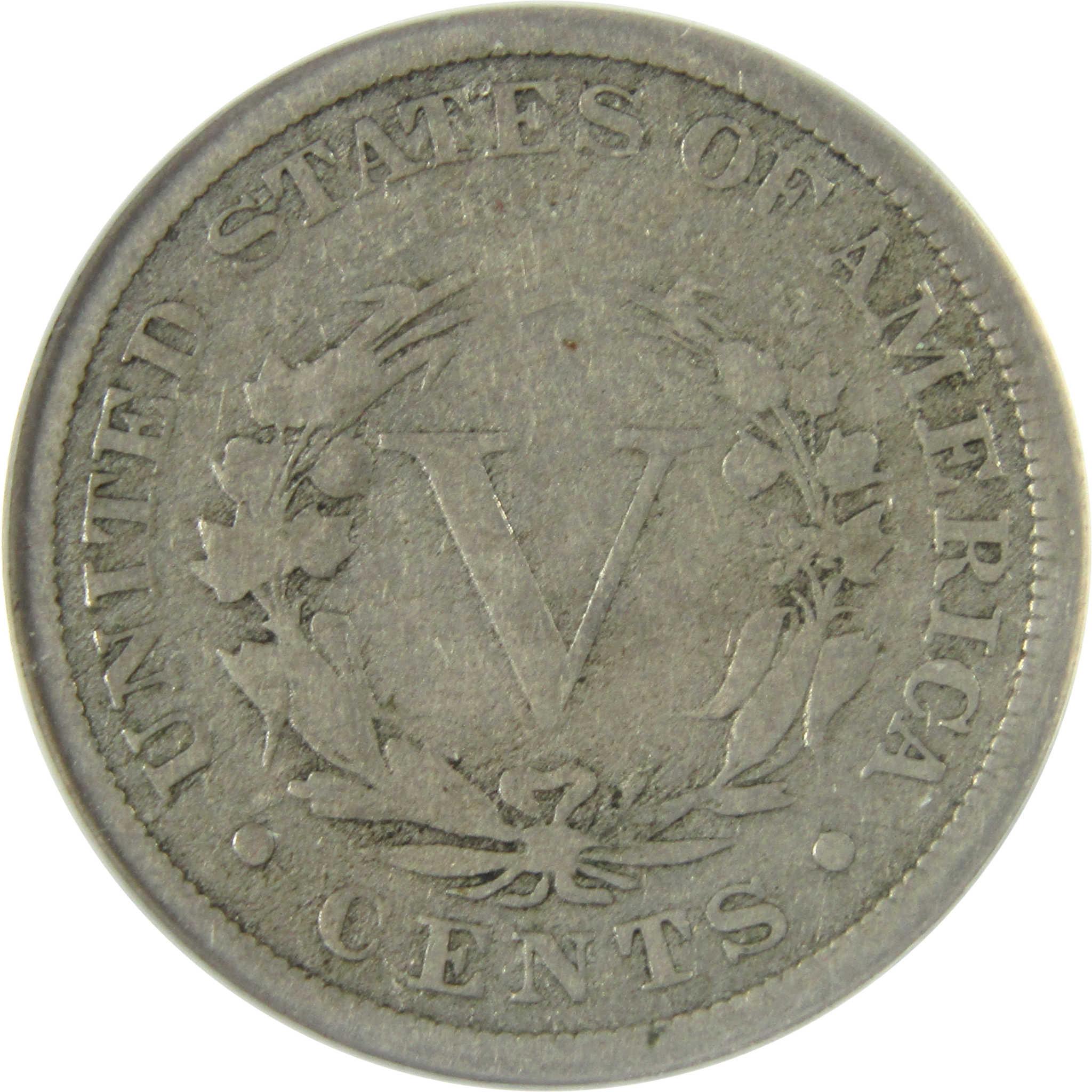 1883 With Cents Liberty Head V Nickel VG 10 Details ANACS SKU:CP194