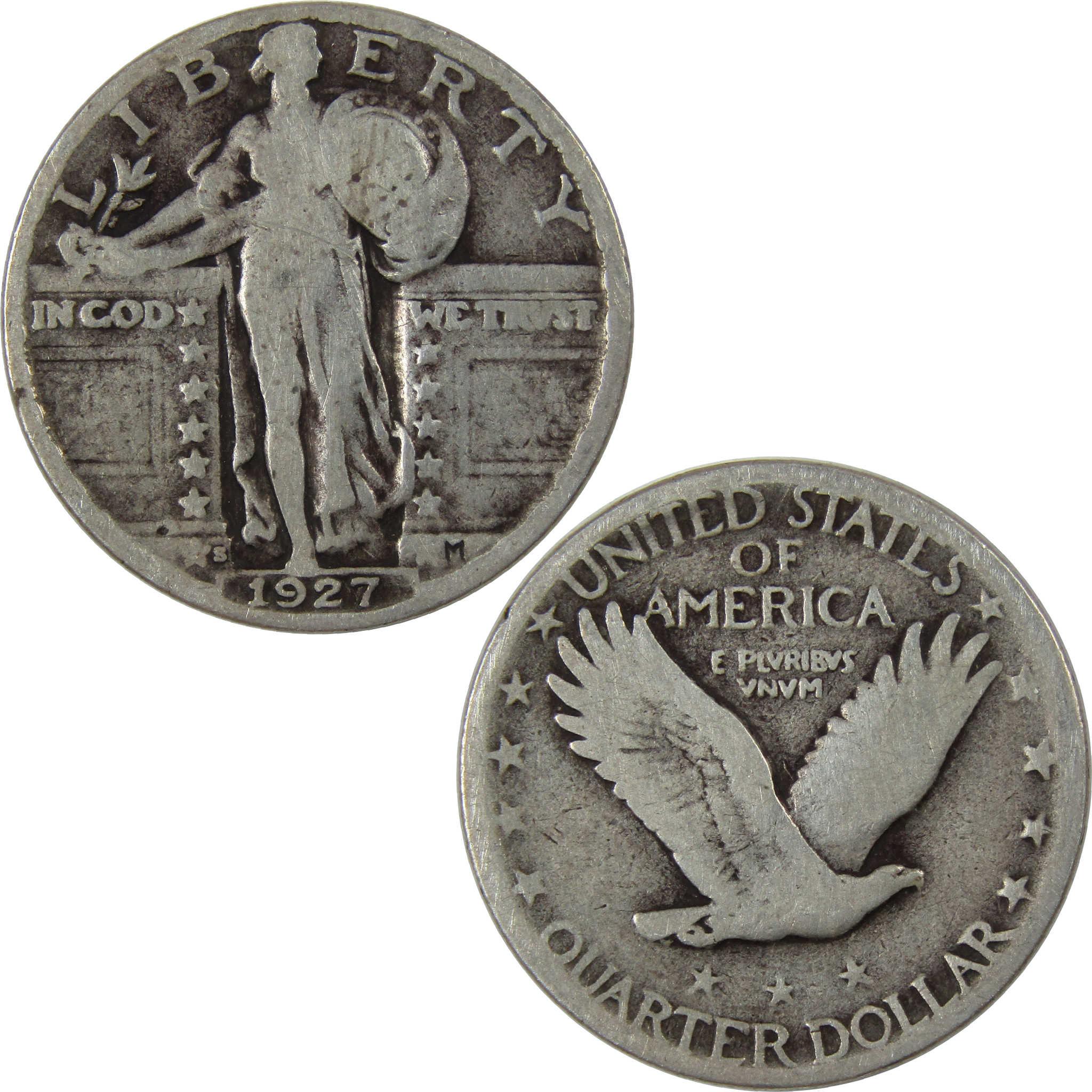 1927 S Standing Liberty Quarter G Good Silver 25c Coin SKU:I23464