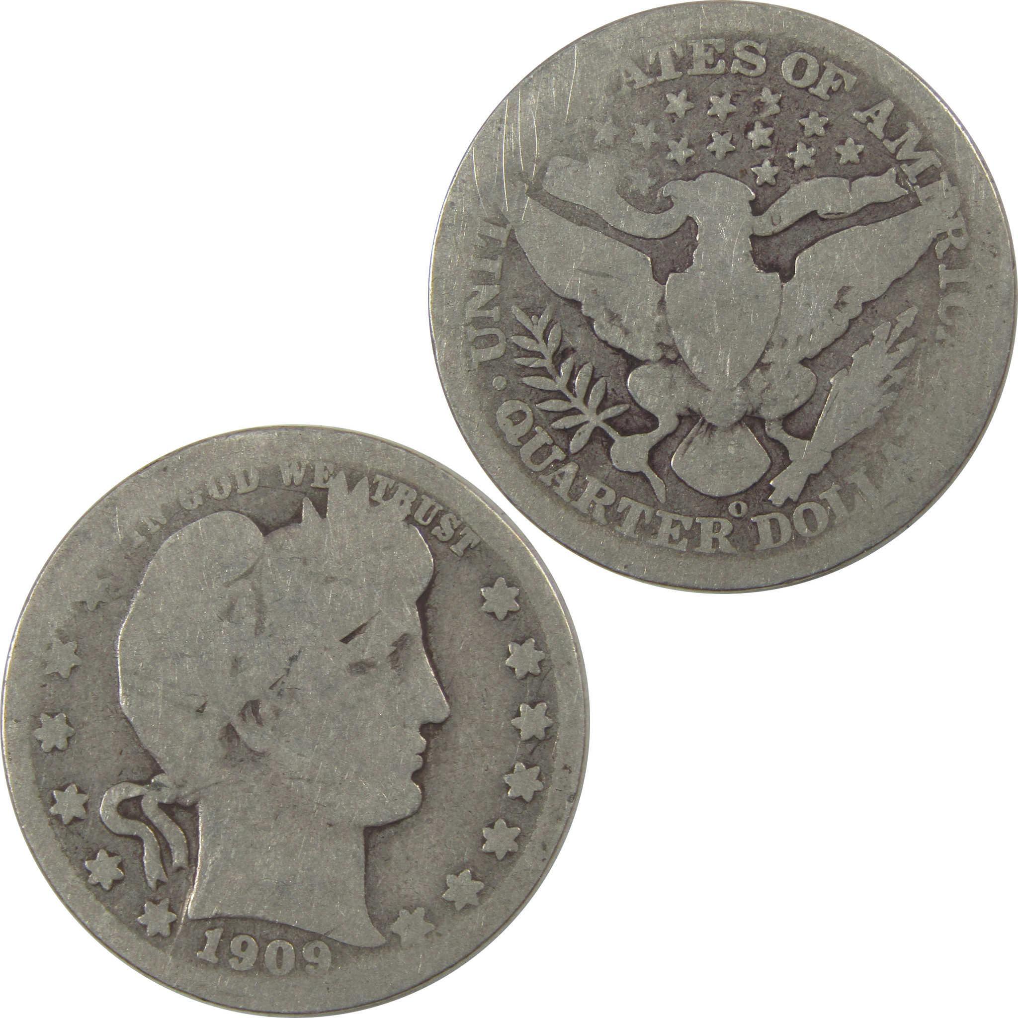 1909 O Barber Silver Quarter AG About Good 25c Coin SKU:I24495