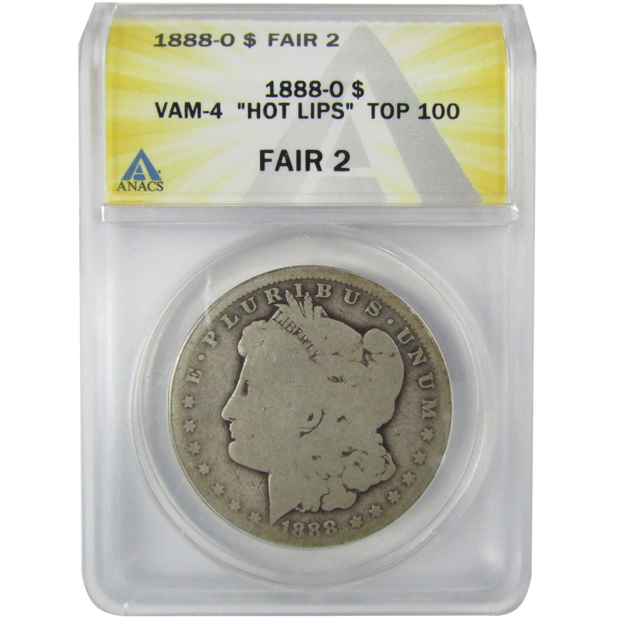 1888 O VAM-4 Hot Lips Morgan Silver Dollar FR 2 ANACS SKU:CP832 - Morgan coin - Morgan silver dollar - Morgan silver dollar for sale - Profile Coins & Collectibles