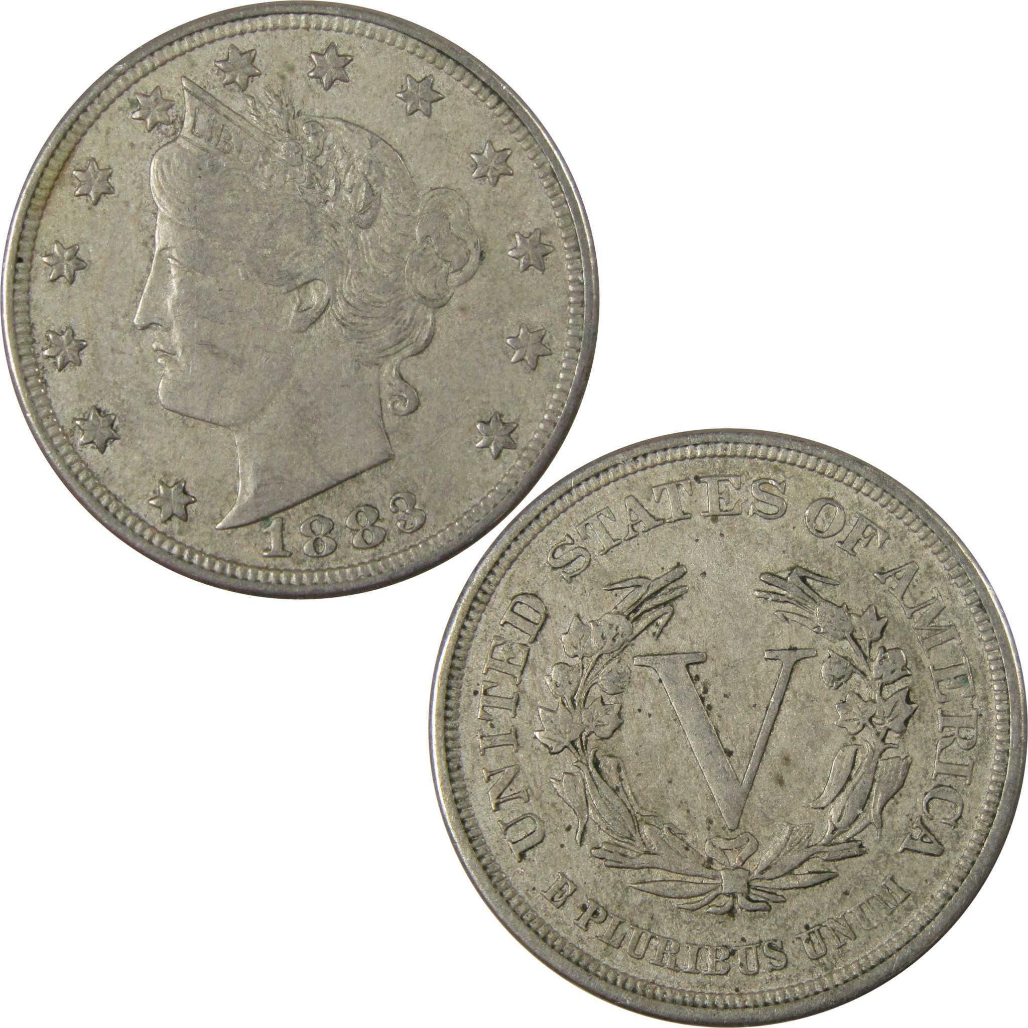 1883 No Cents Liberty Head V Nickel VF Very Fine 5c Coin SKU:I26526