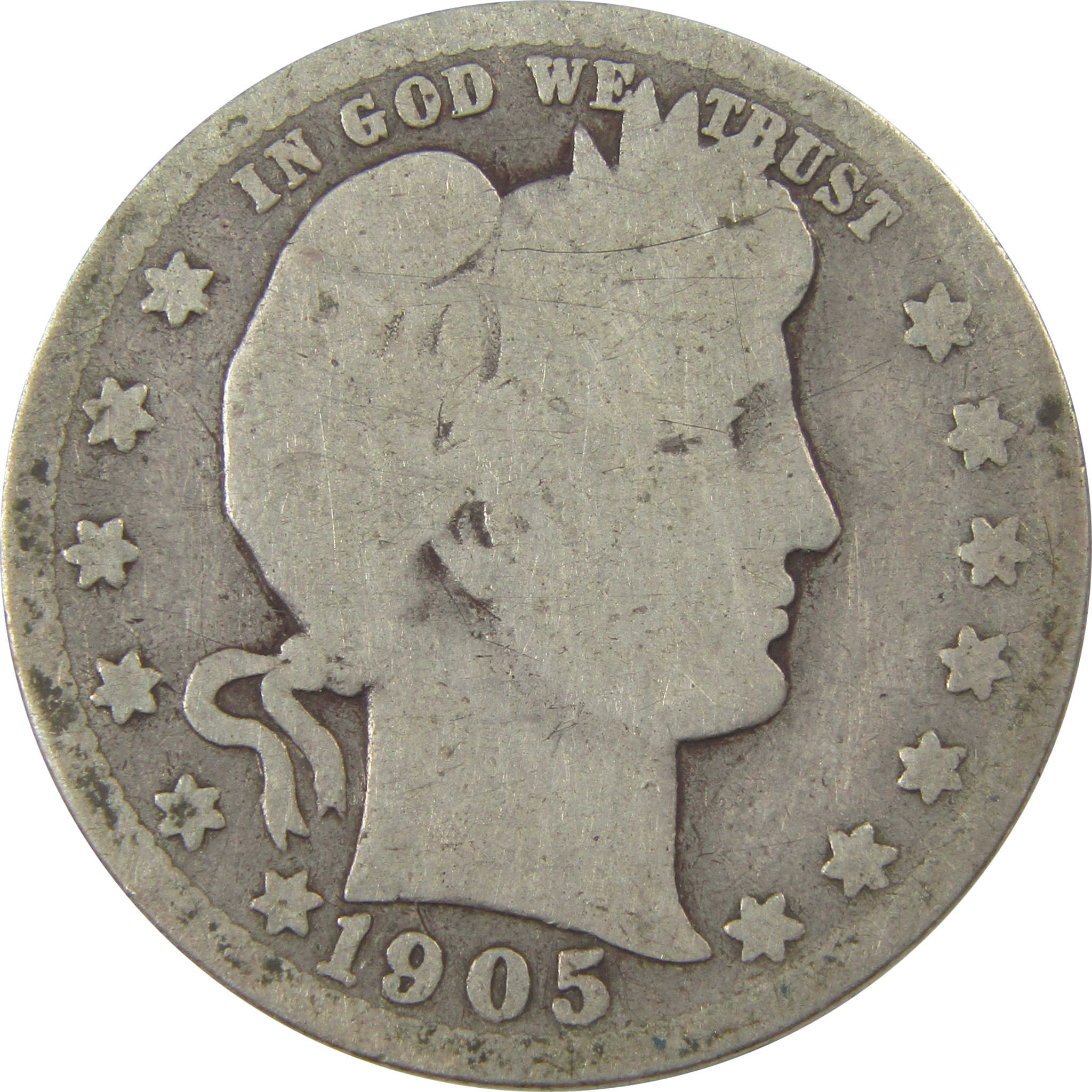 1905 S Barber Quarter AG About Good Silver 25c Coin SKU:I21835