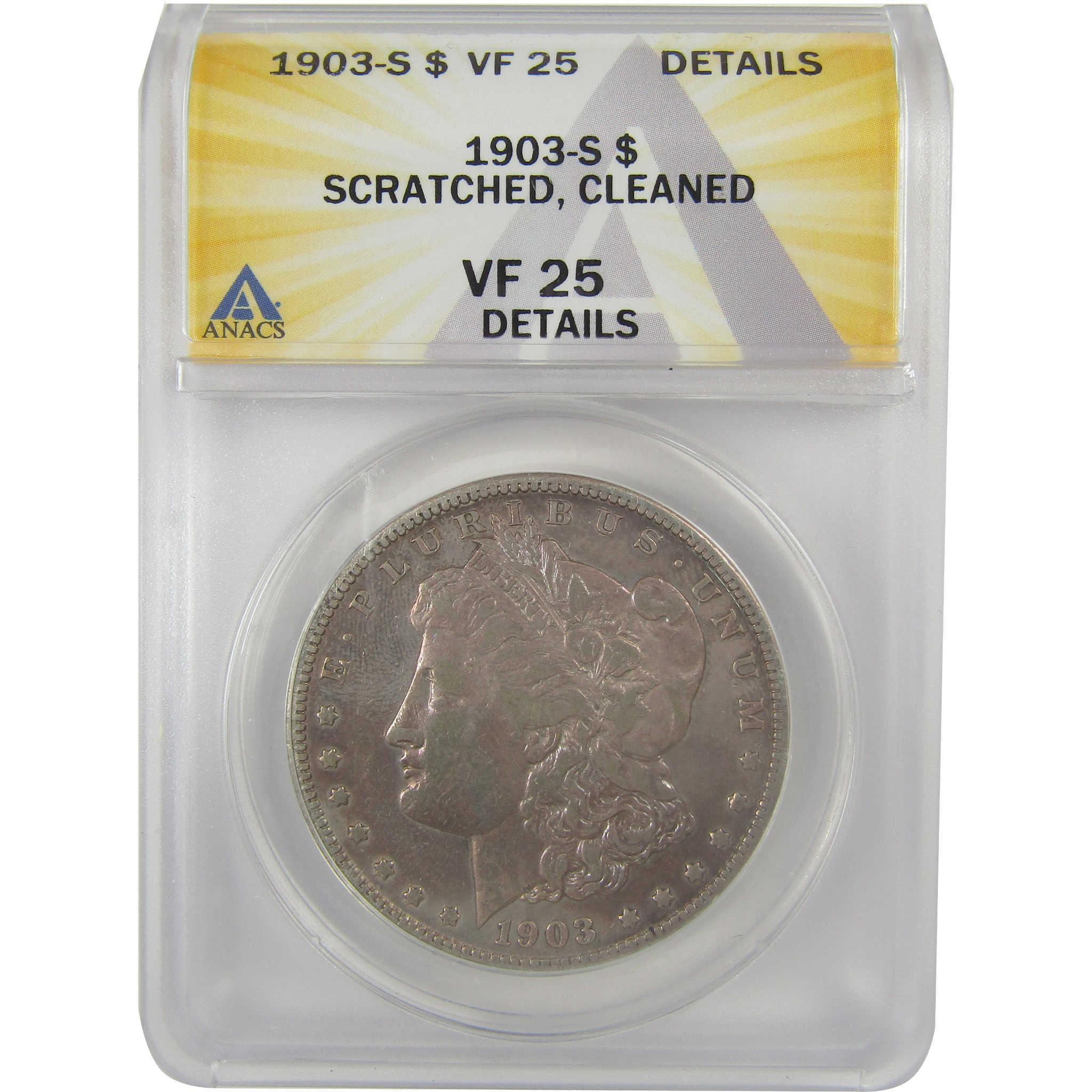 1903 S Morgan Dollar VF 25 Details ANACS Silver $1 Coin SKU:I21733 - Morgan coin - Morgan silver dollar - Morgan silver dollar for sale - Profile Coins & Collectibles