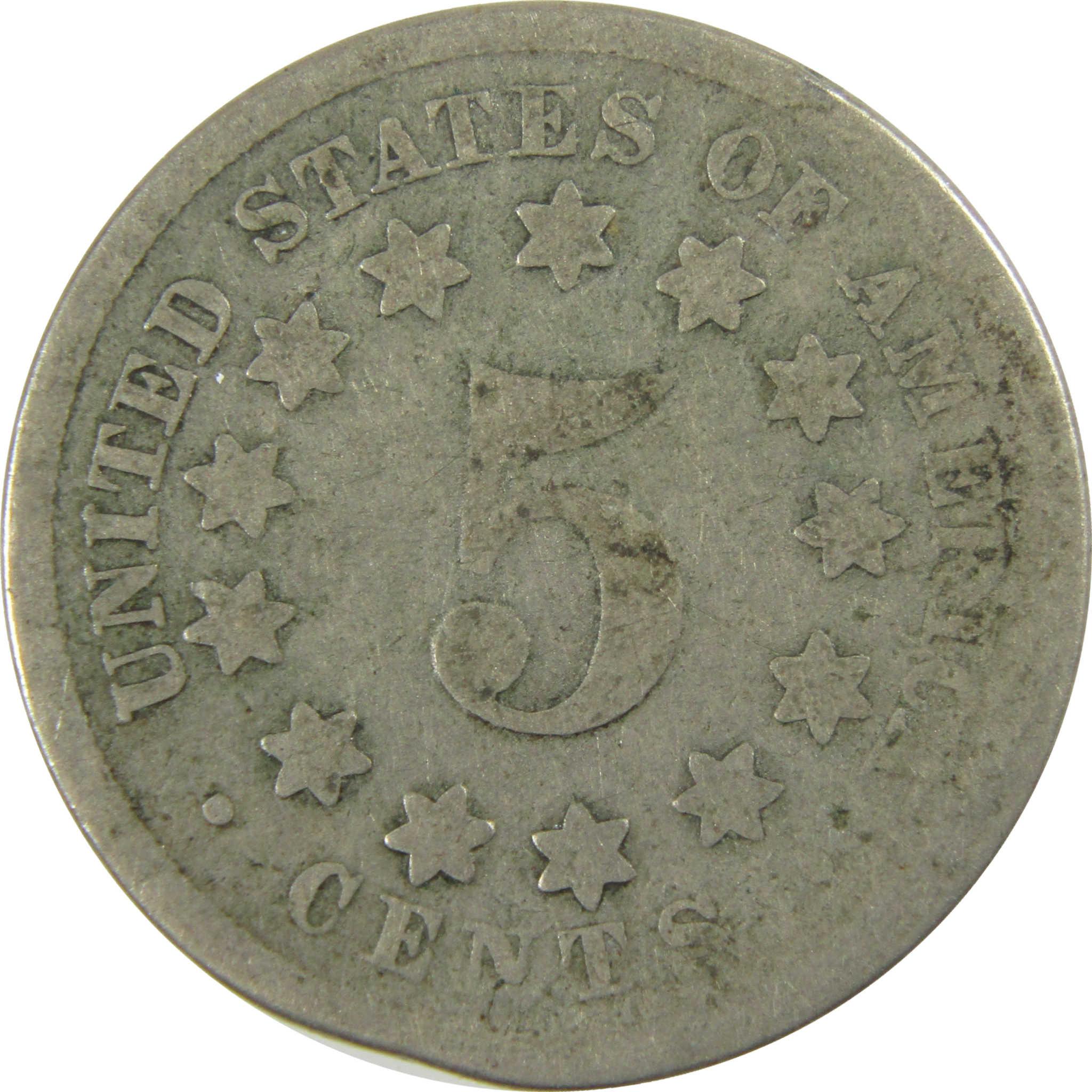 1869 Shield Nickel AG About Good 5c Coin SKU:I28220