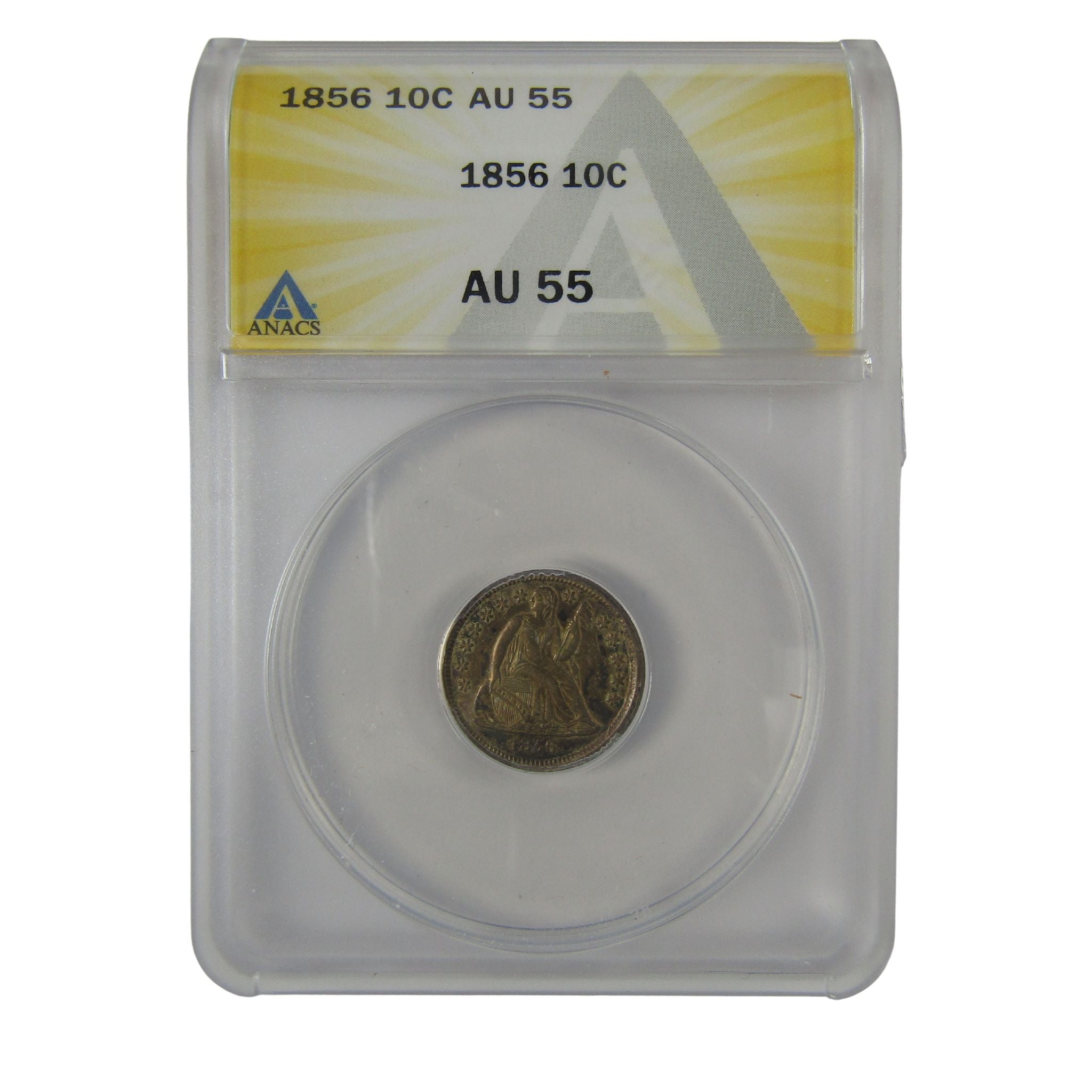 1856 Small Date Seated Liberty Dime AU 55 ANACS Silver SKU:I23021