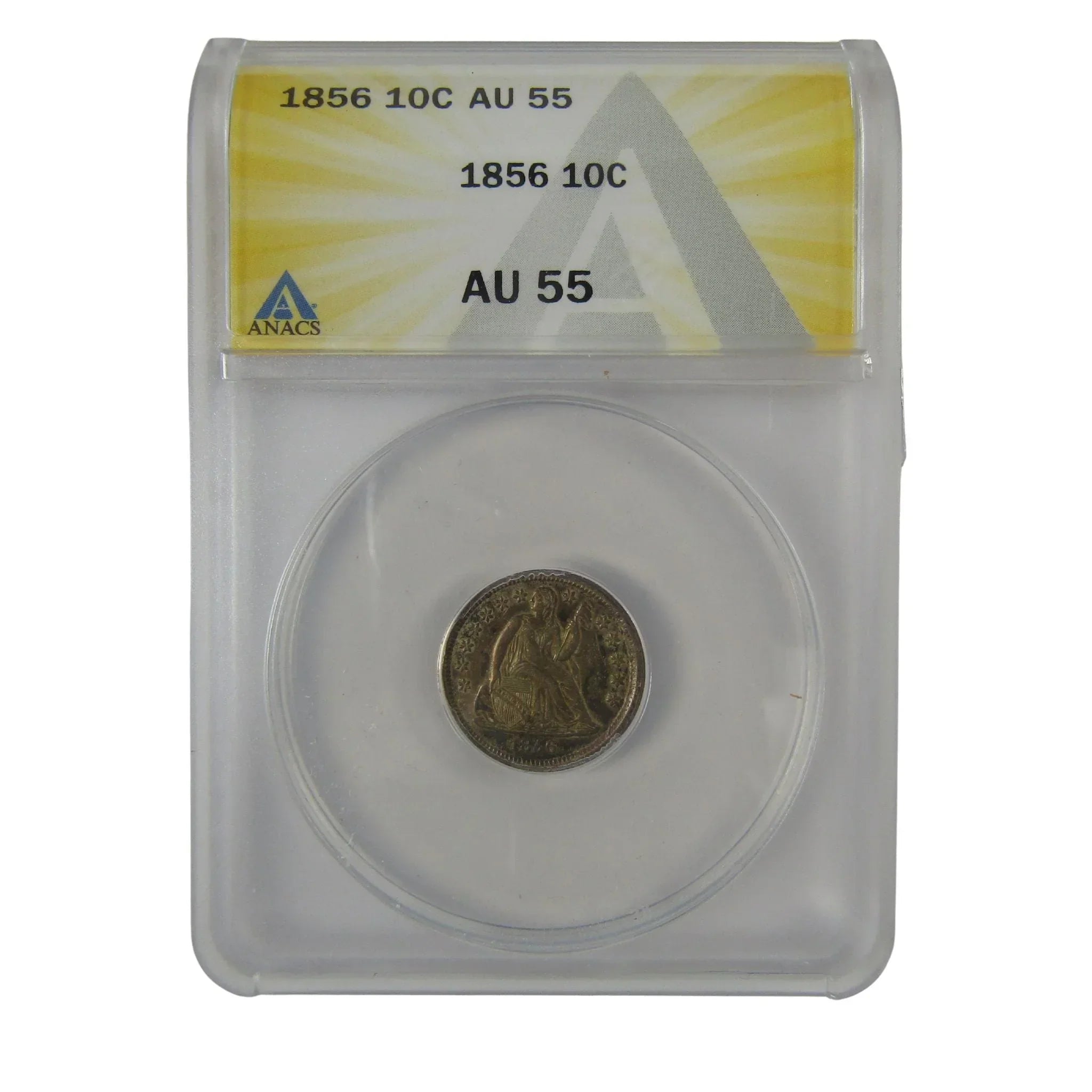 1856 Small Date Seated Liberty Dime AU 55 ANACS Silver SKU:I23021