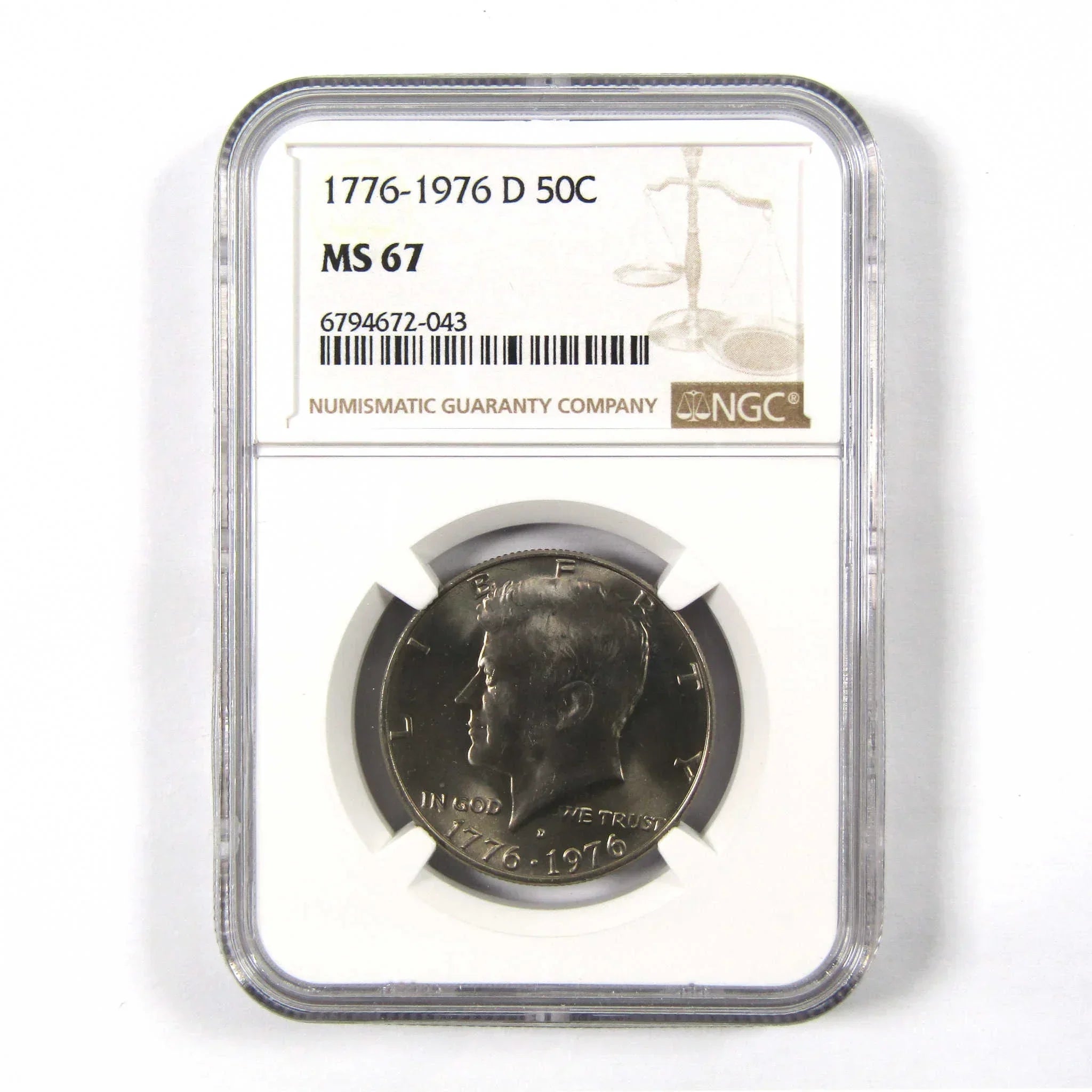 1976 D Kennedy Bicentennial 50c MS 67 NGC Clad Unc SKU:I9809