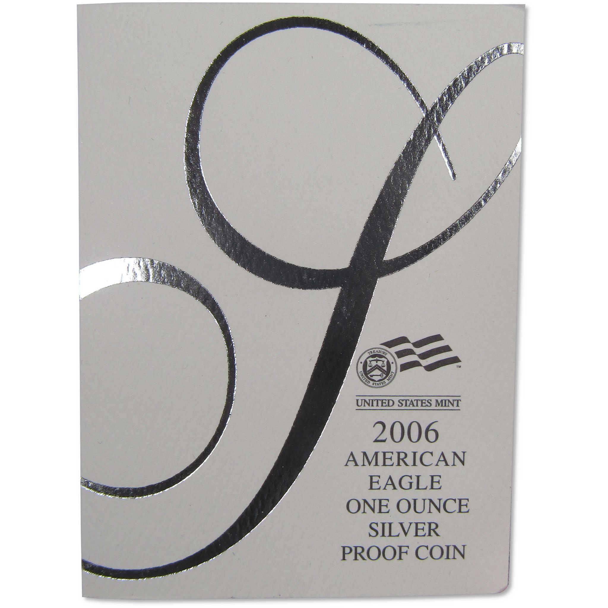 2006 W American Silver Eagle Proof $1 Coin Collectible OGP COA