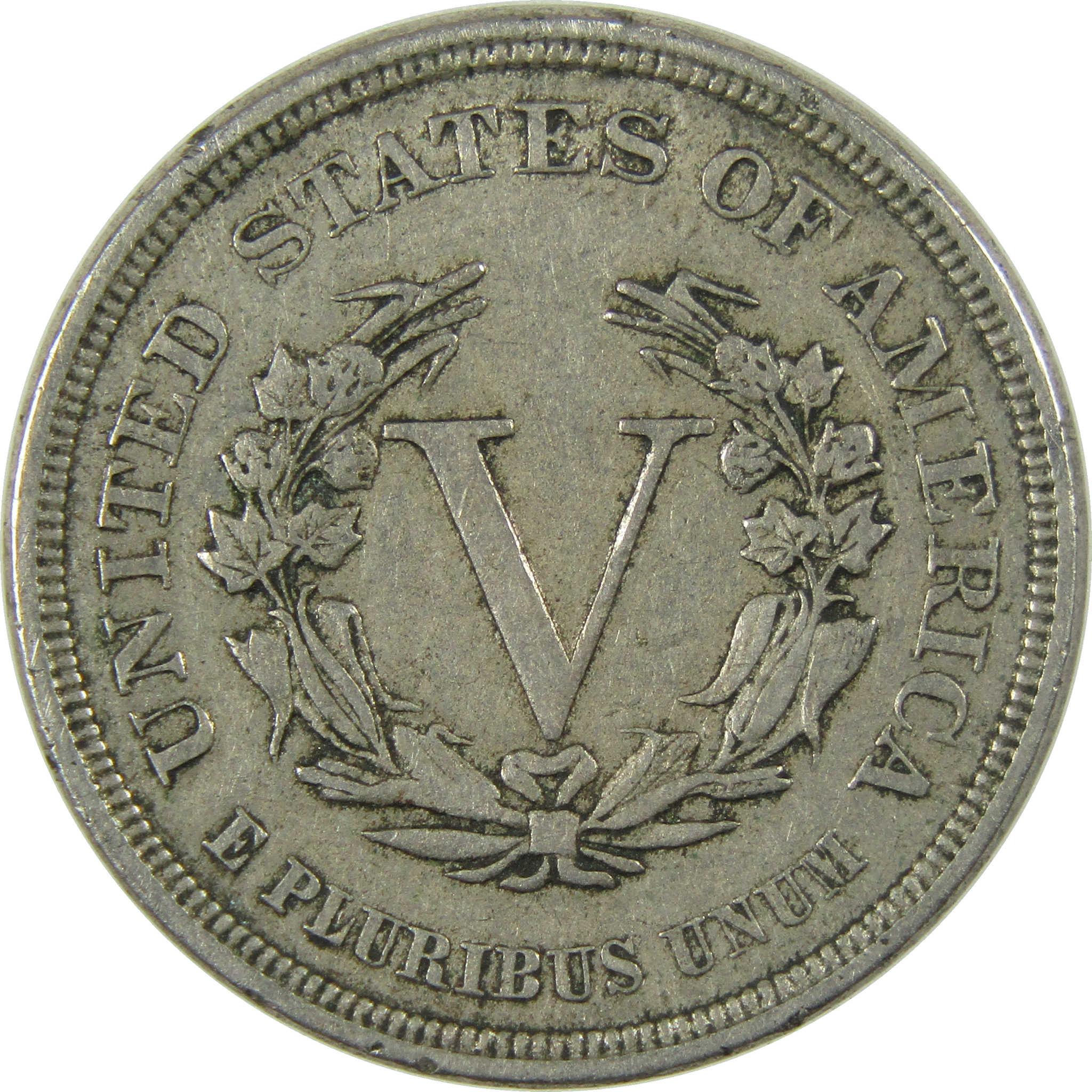 1883 No Cents Liberty Head V Nickel VF Very Fine 5c Coin SKU:I27237