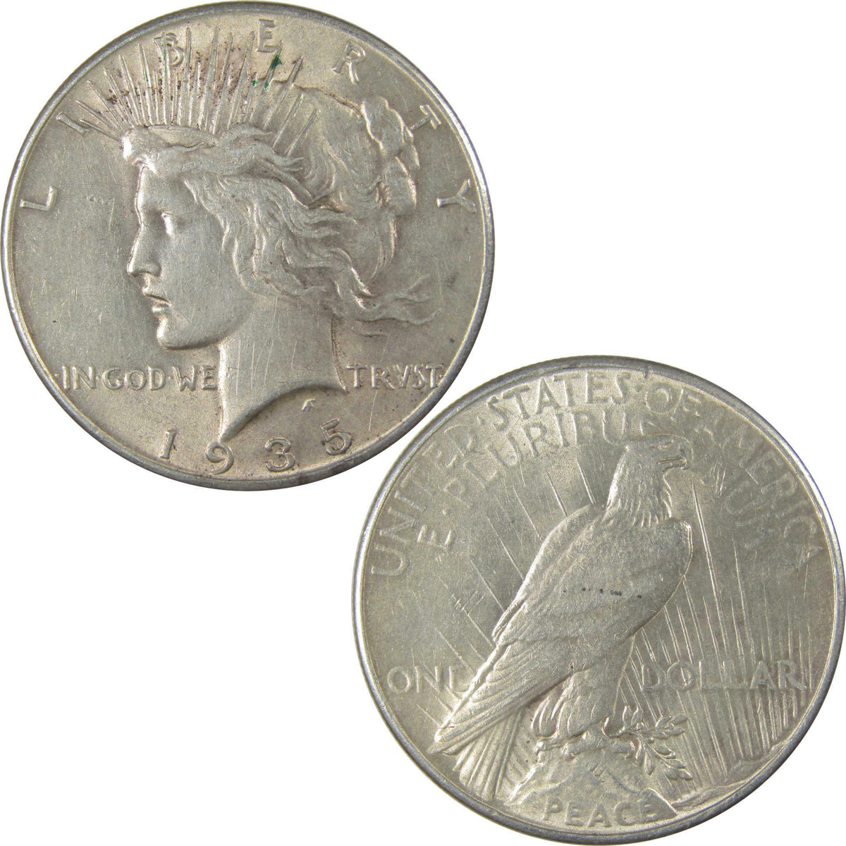 1935 Peace Silver Dollar AU About Uncirculated $1 Coin SKU:I24271
