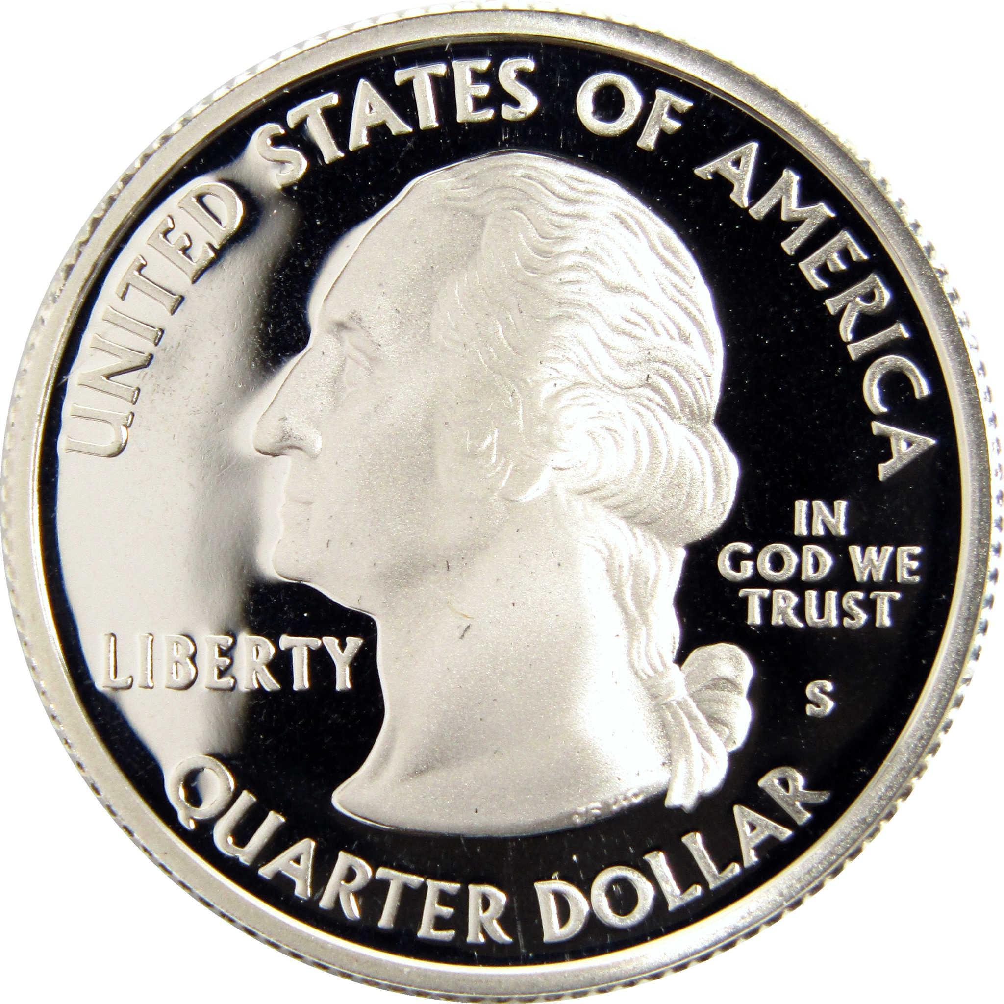 Proof United States silver quarter dollar coin obverse with George Washington profile