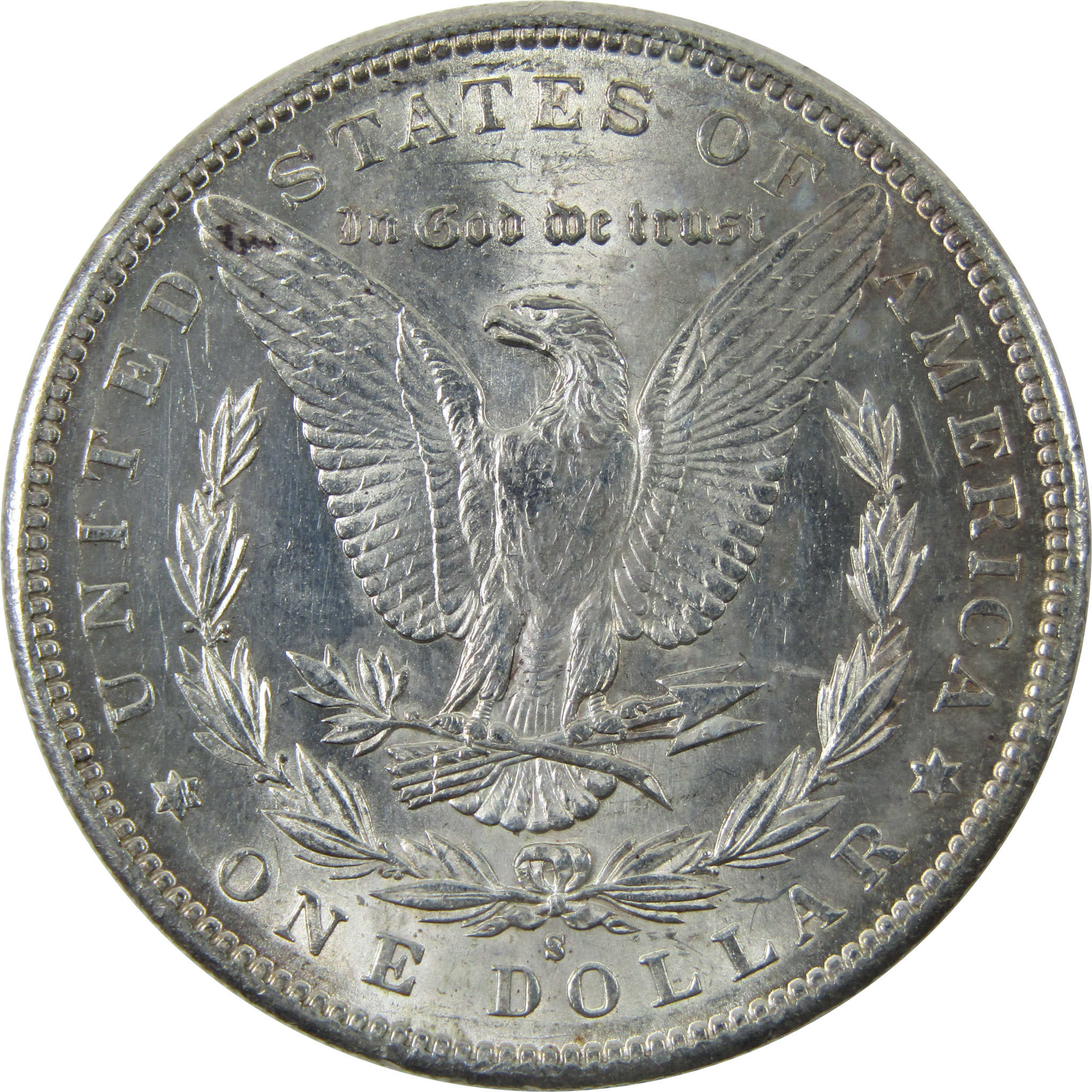 1897 S Morgan Dollar AU About Uncirculated Silver $1 Coin SKU:I14206 - Morgan coin - Morgan silver dollar - Morgan silver dollar for sale - Profile Coins & Collectibles