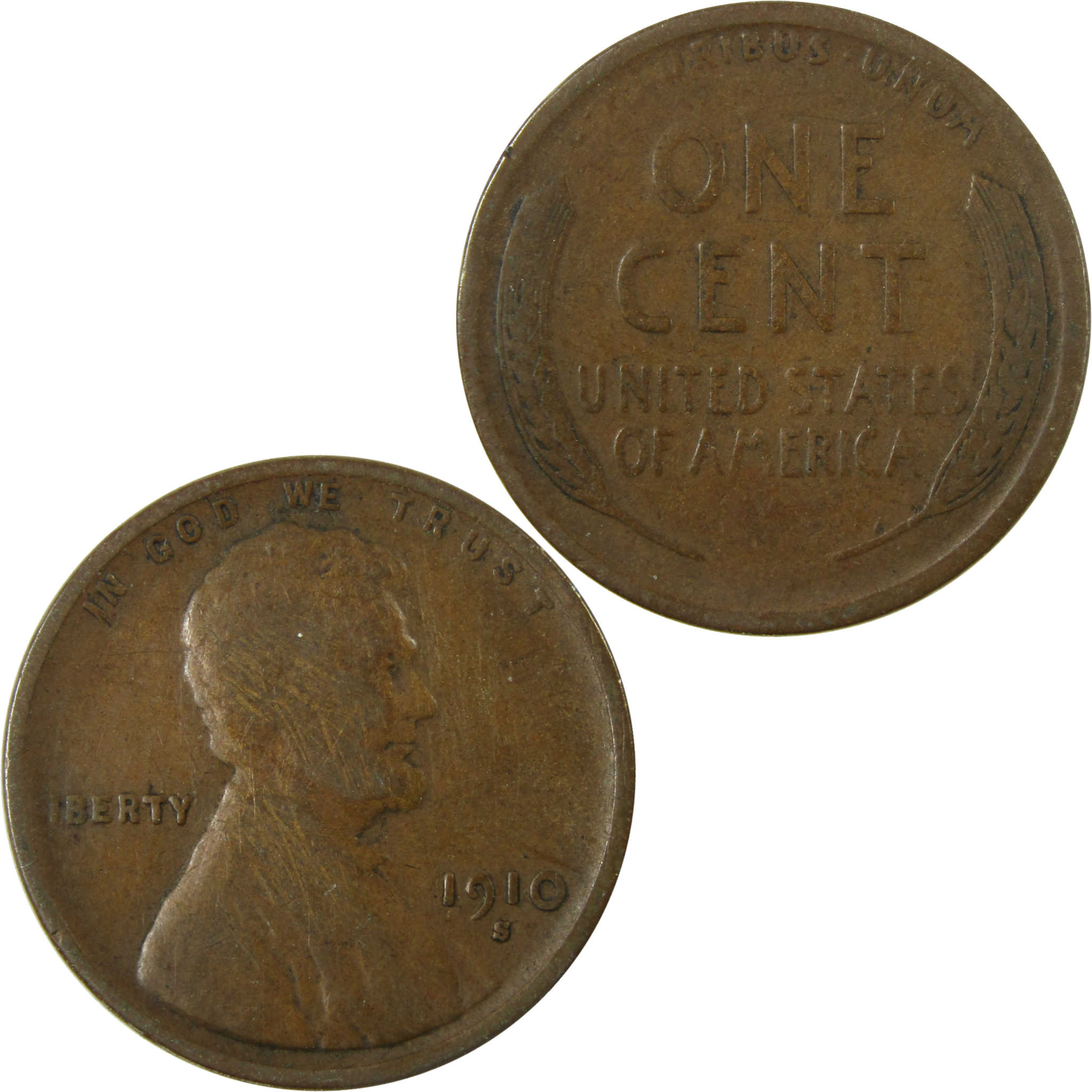 1910 S Lincoln Wheat Cent F Fine Details Penny 1c Coin SKU:I28118