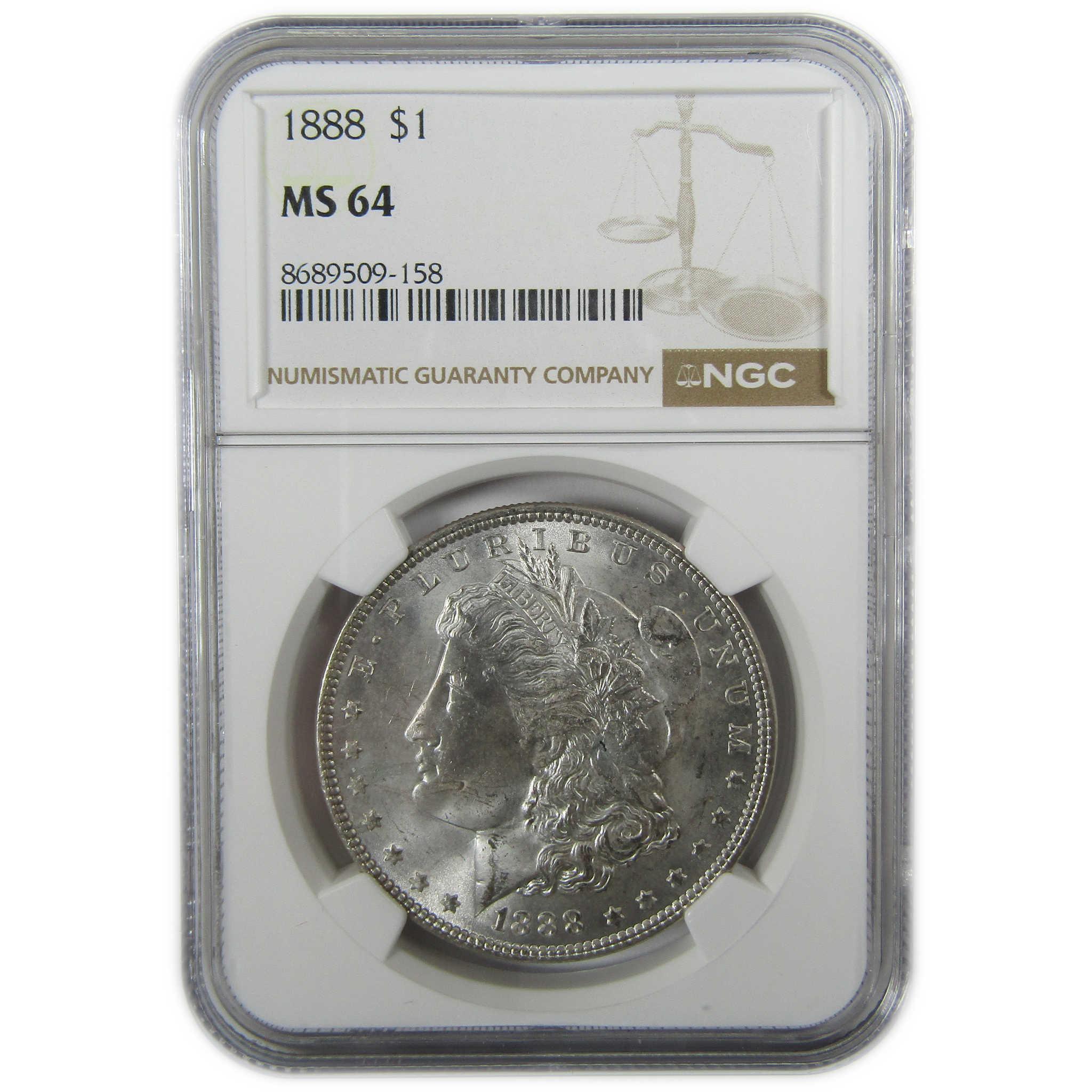 1888 Morgan Silver Dollar MS 64 NGC Uncirculated $1 Coin SKU:CP427 - Morgan coin - Morgan silver dollar - Morgan silver dollar for sale - Profile Coins & Collectibles