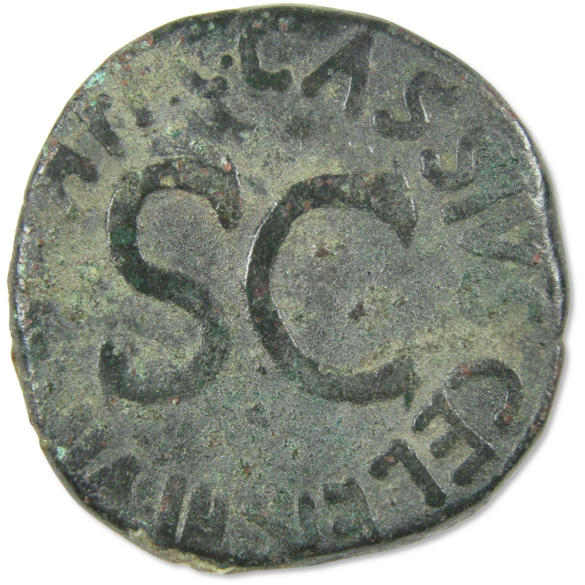 27 BC-14 AD Augustus Roman Empire Bronze Coin Portrait SC Fine Ancient