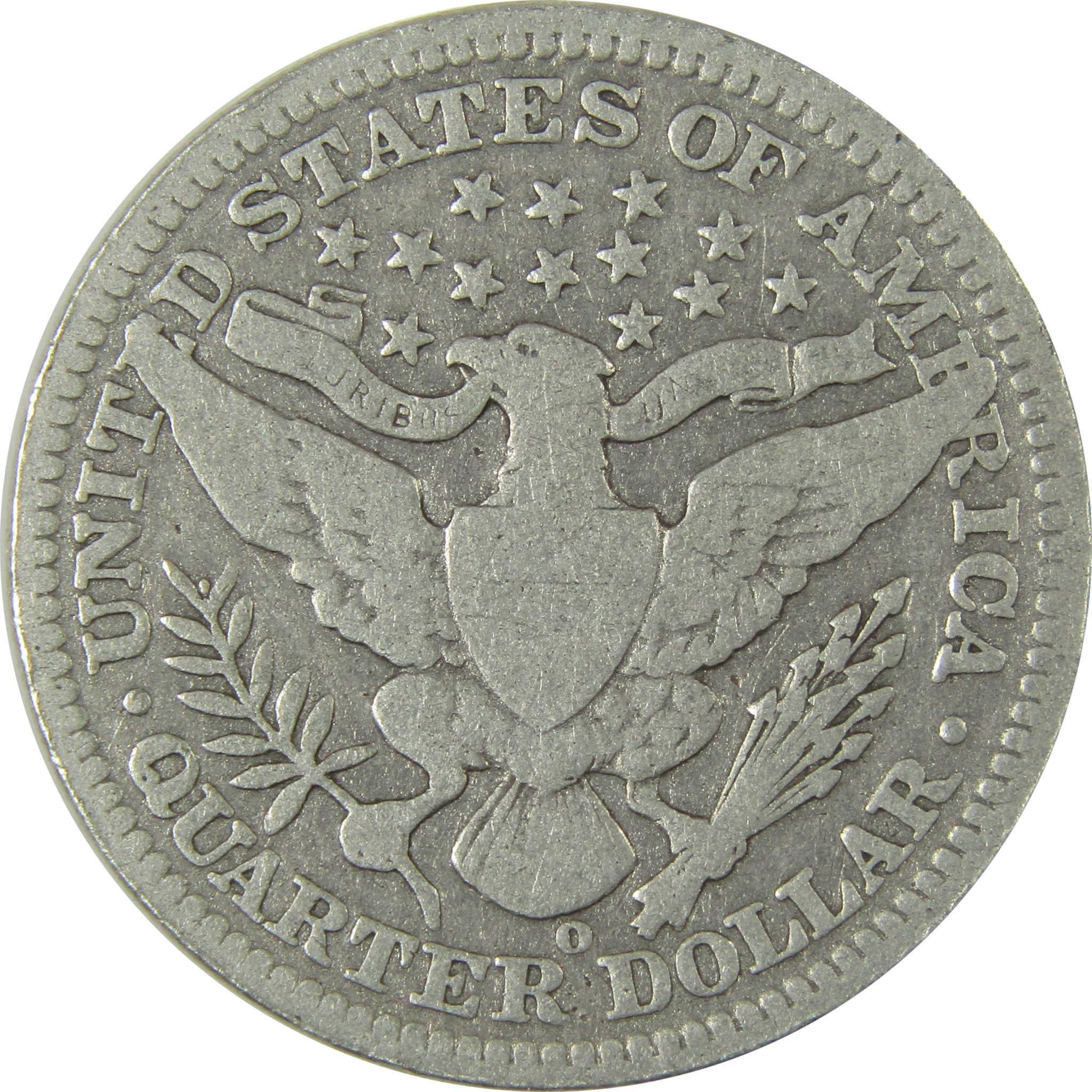 1904 O Barber Silver Quarter VG Very Good Details 25c Coin SKU:CP879