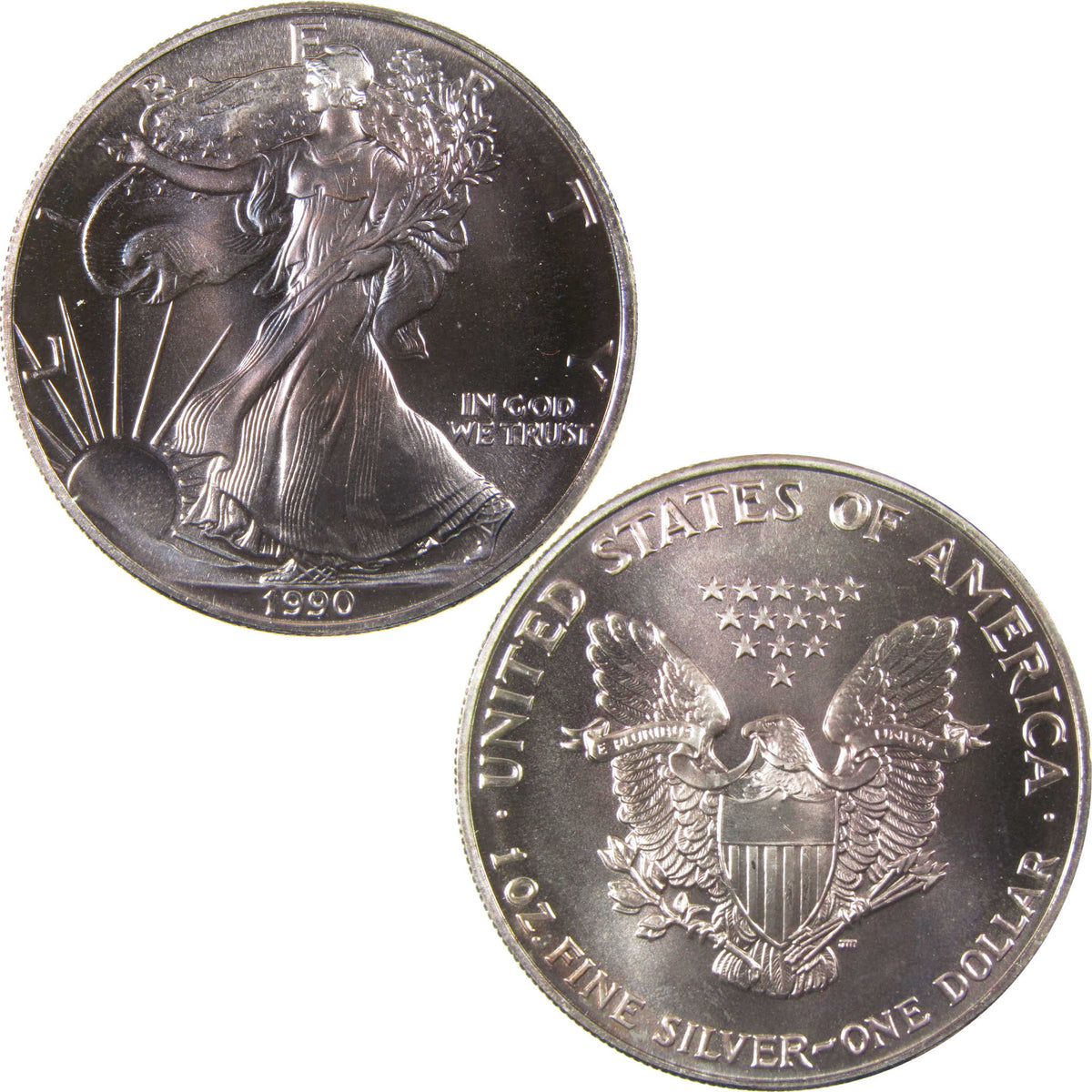 1990 American Silver Eagle Uncirculated Mint State $1 Coin SKU:CP1528