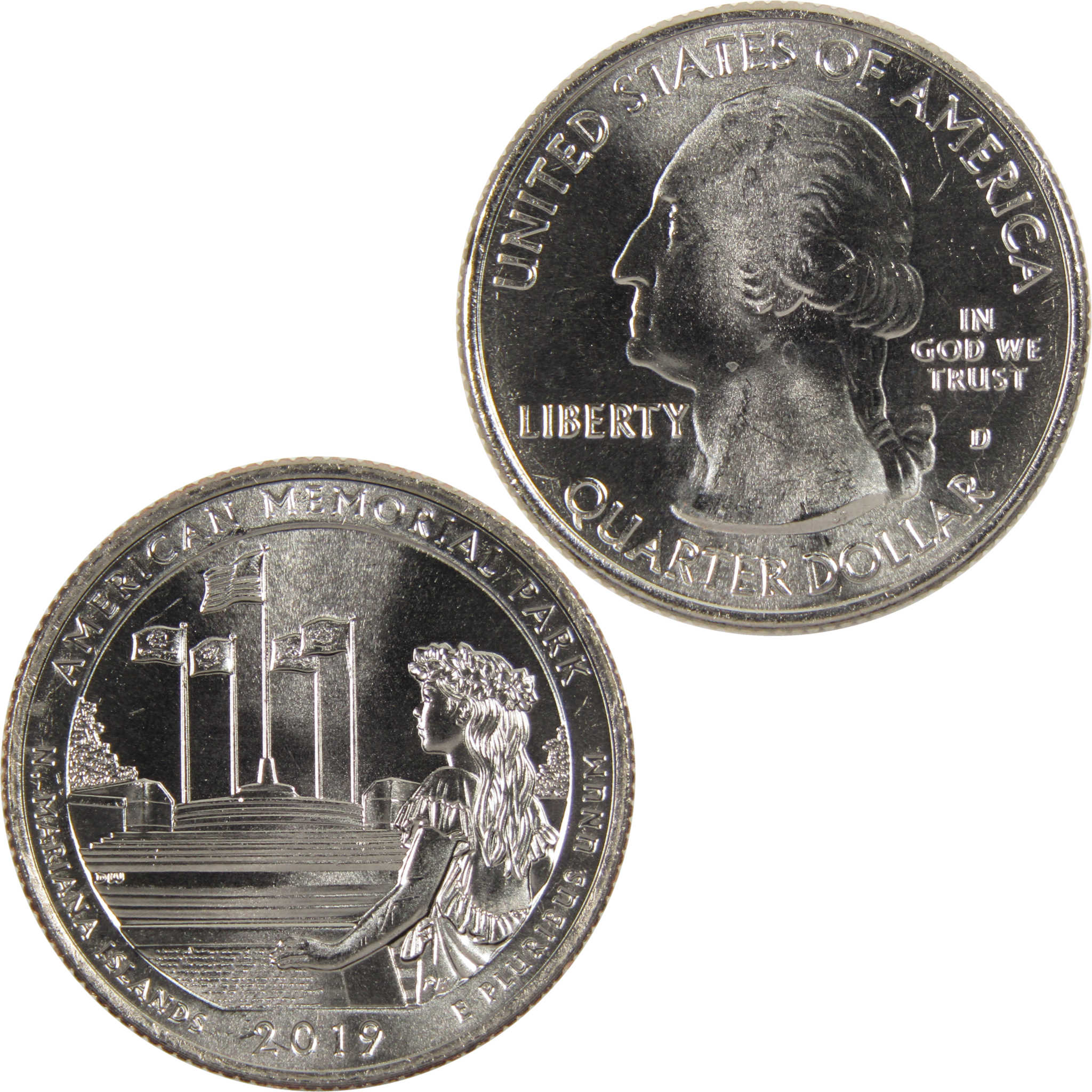 2019 D American Memorial Park National Park Quarter Uncirculated Clad