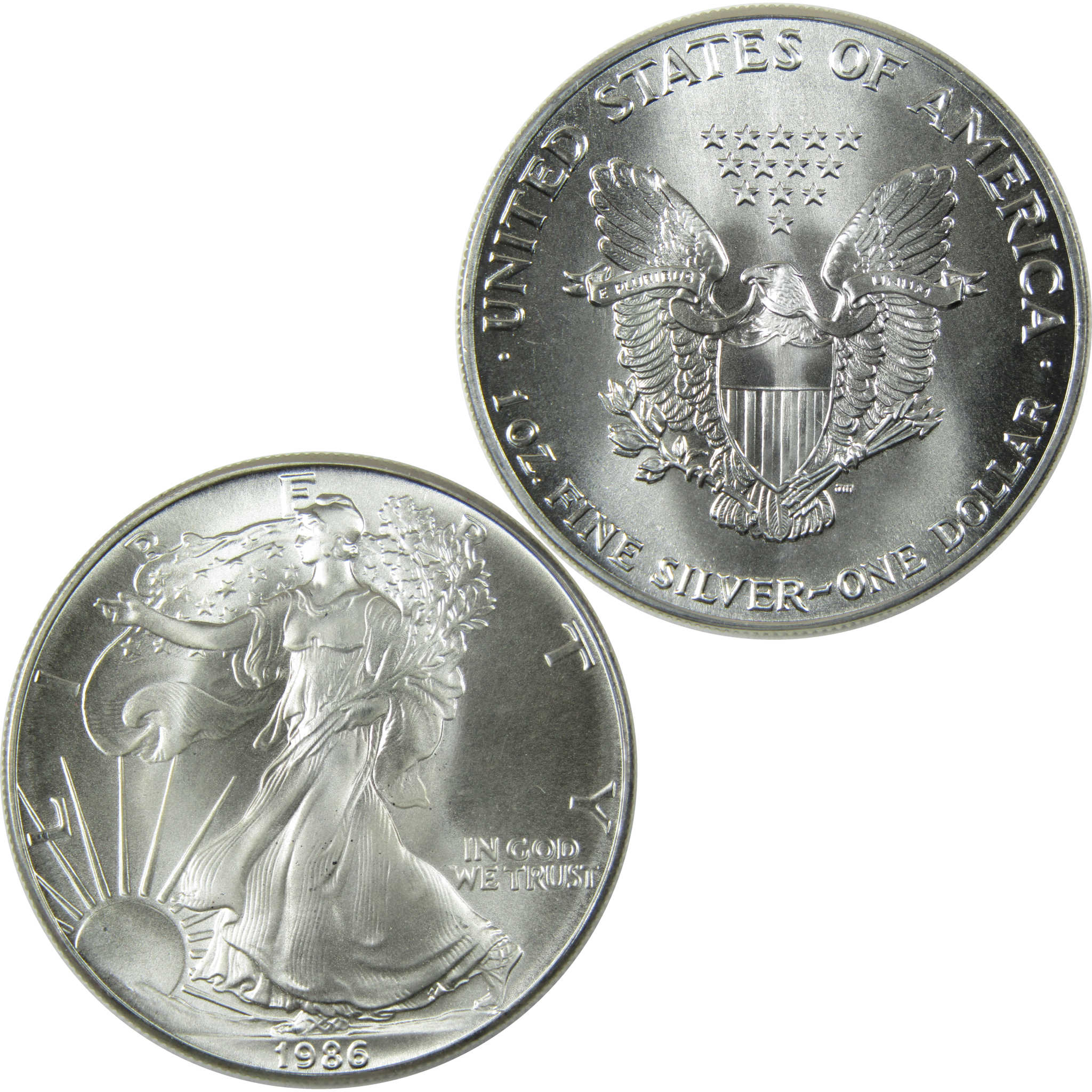 1986 American Silver Eagle Uncirculated Mint State $1 Coin Collectible