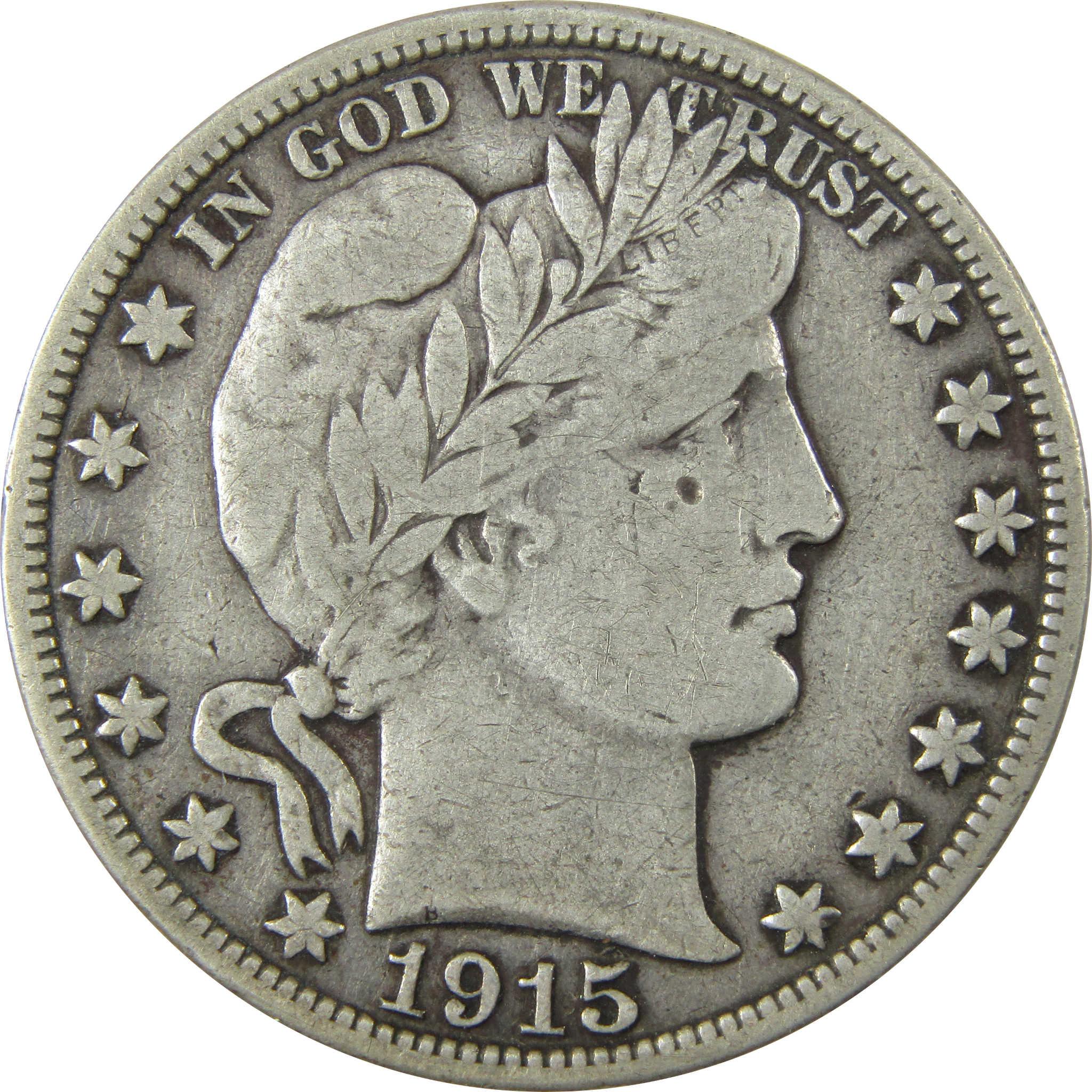 1915 S Barber Silver Half Dollar F Fine Details 50c CoinSKU:CP1477