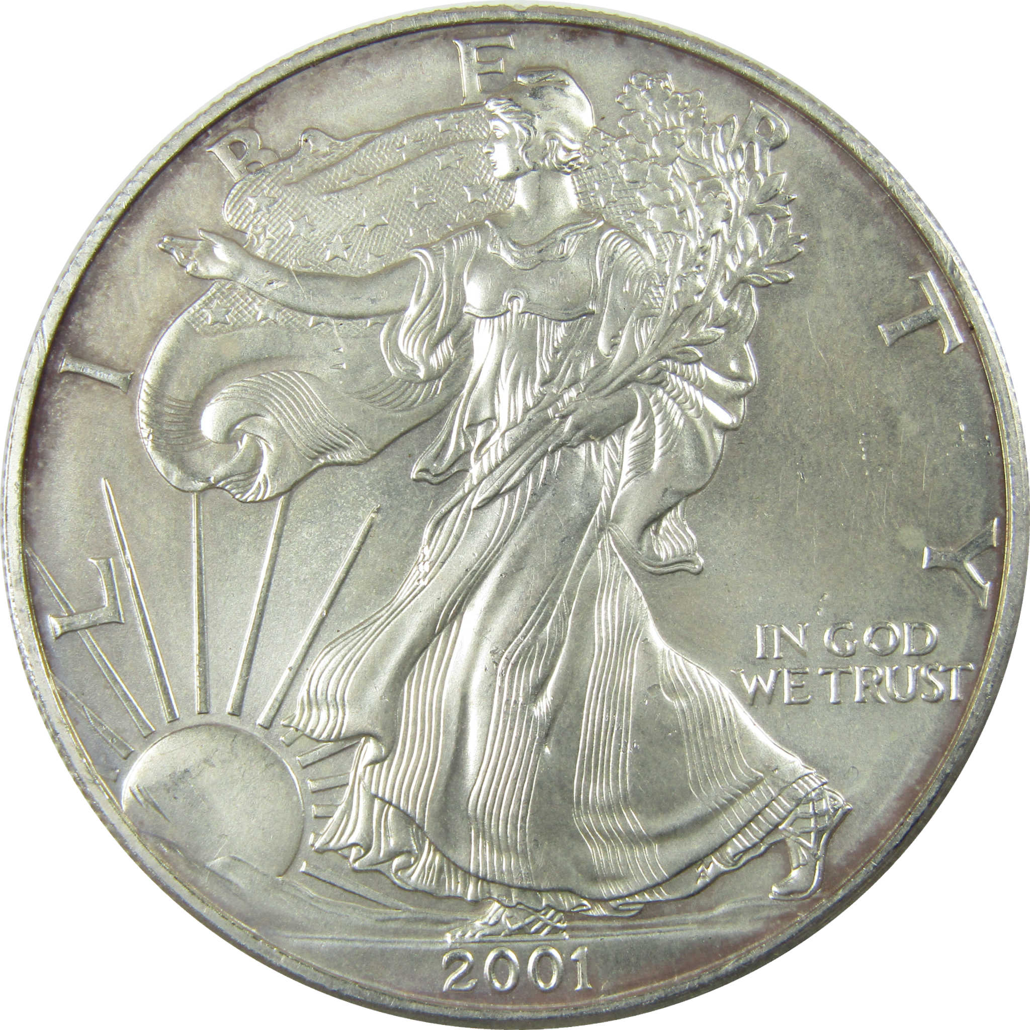 2001 American Silver Eagle Uncirculated Mint State $1 Coin SKU:CP1514