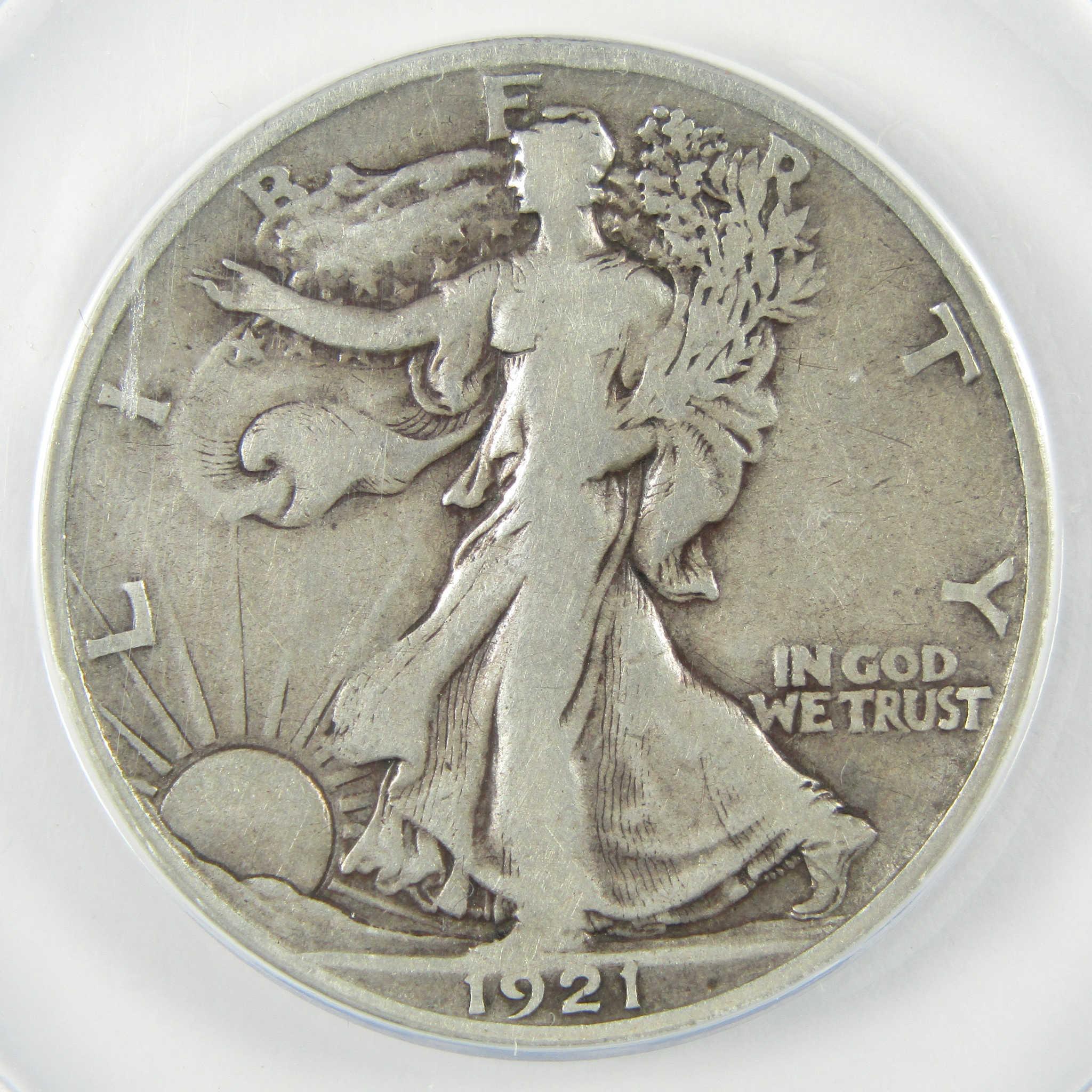 1921 S Liberty Walking Silver Half Dollar F 15 ANACS 50c Coin