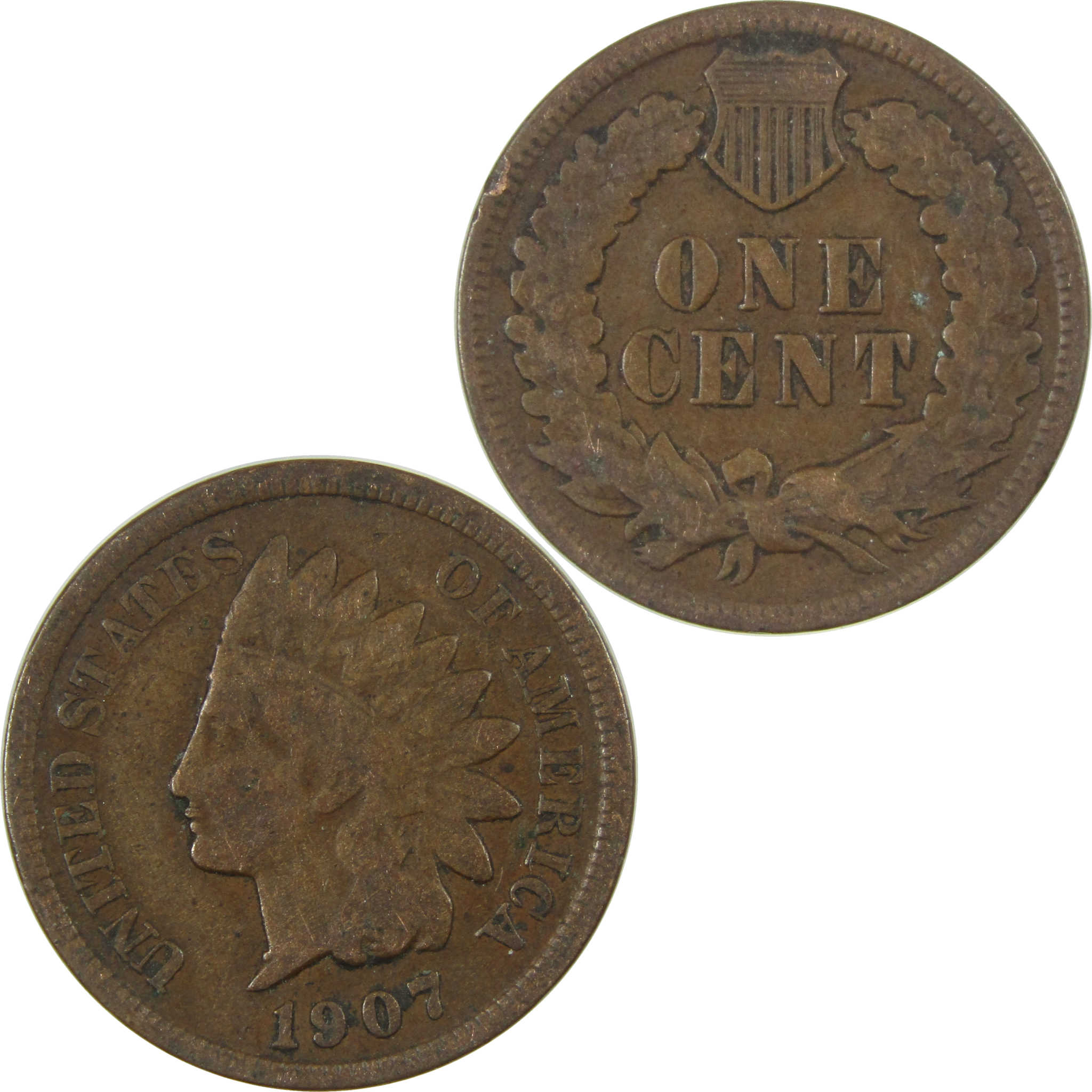 1907 Indian Head Cent VG Very Good Penny 1c Coin SKU:I27048