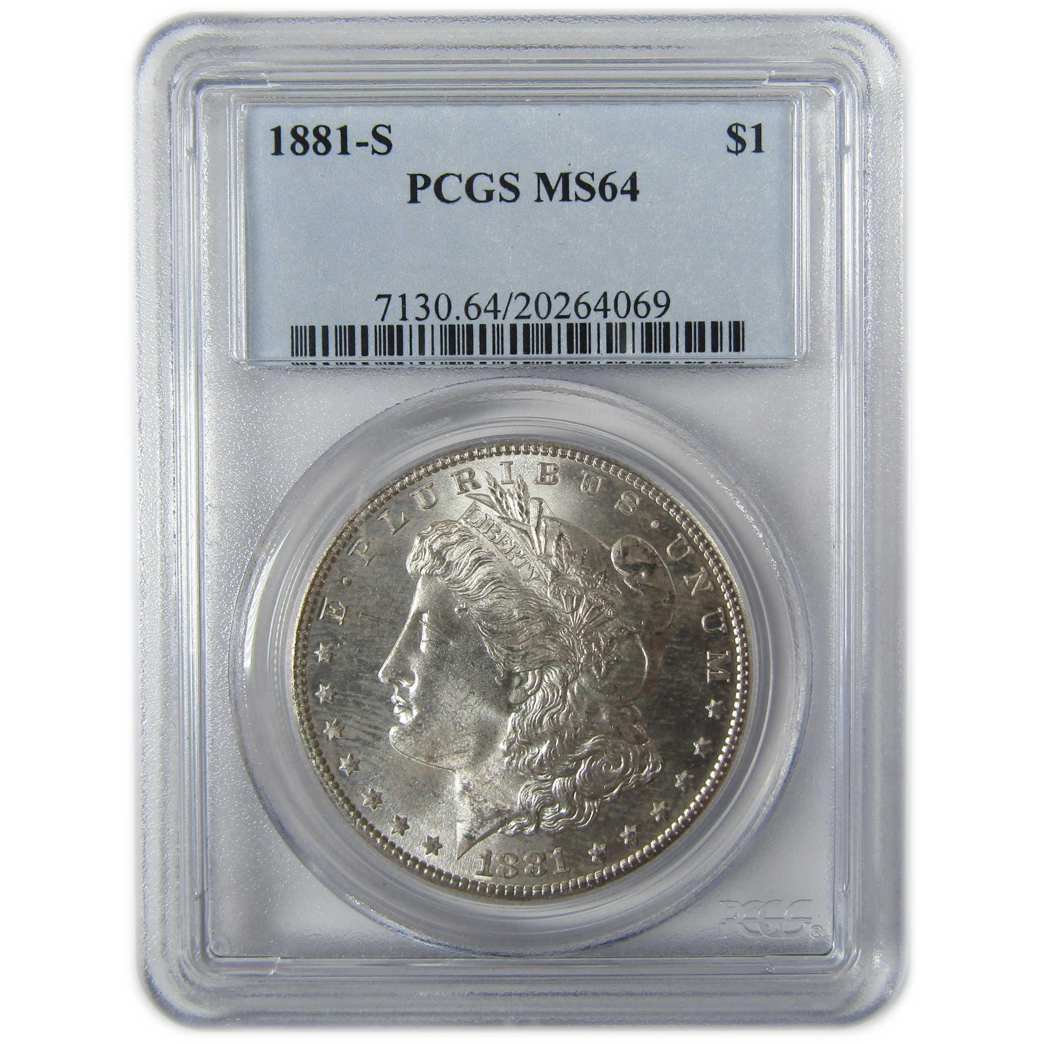 1881 S Morgan Silver Dollar MS 64 PCGS Uncirculated $1 Coin SKU:CP928 - Morgan coin - Morgan silver dollar - Morgan silver dollar for sale - Profile Coins & Collectibles