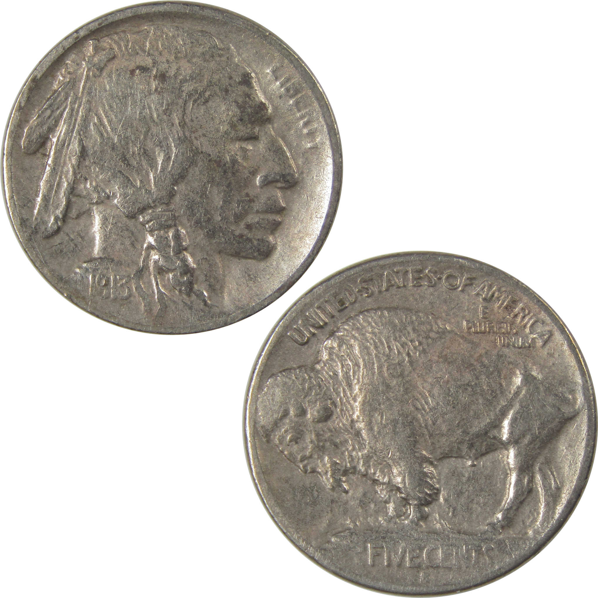 1913 S Type 1 Buffalo Nickel VF Very Fine Details 5c Coin SKU:I22875