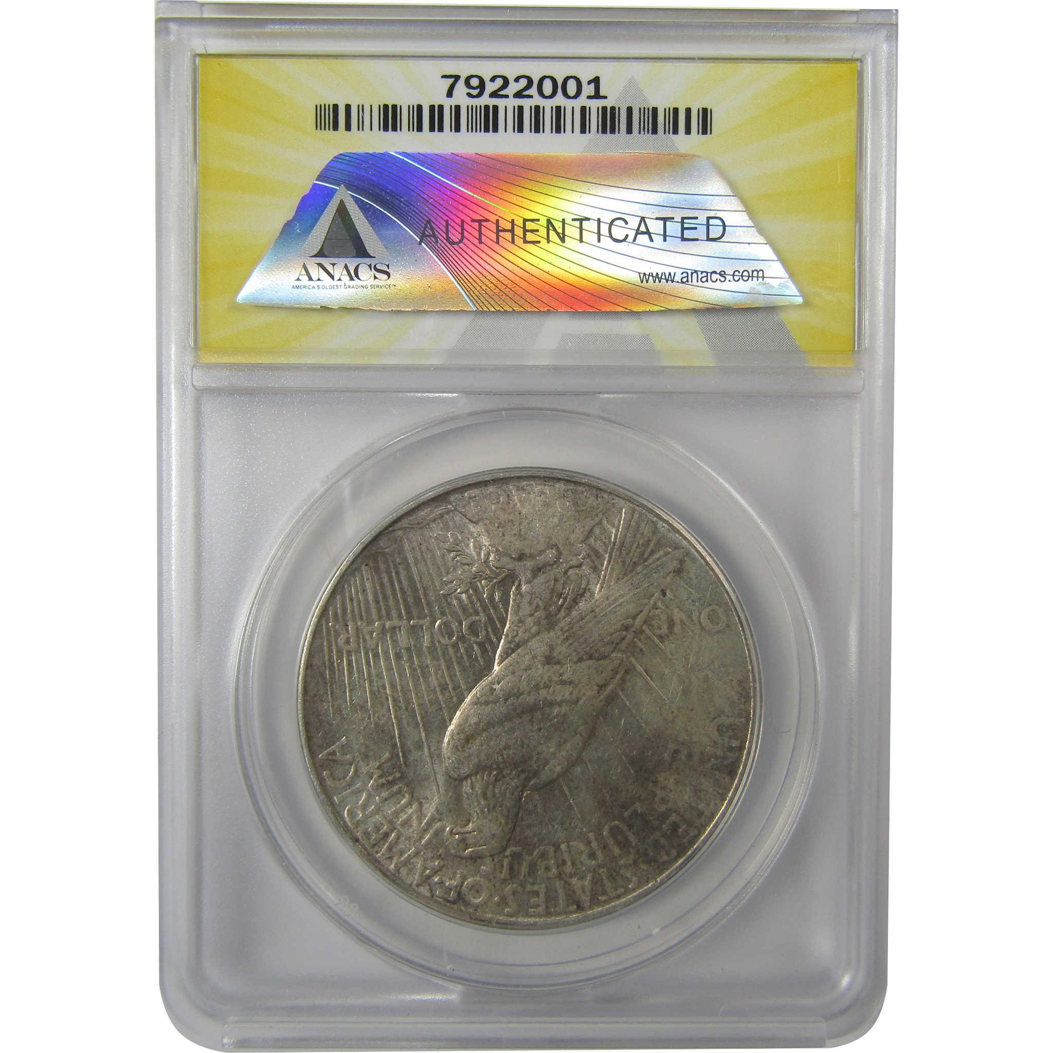 1935 Peace Silver Dollar AU 55 ANACS $1 Coin SKU:I25018