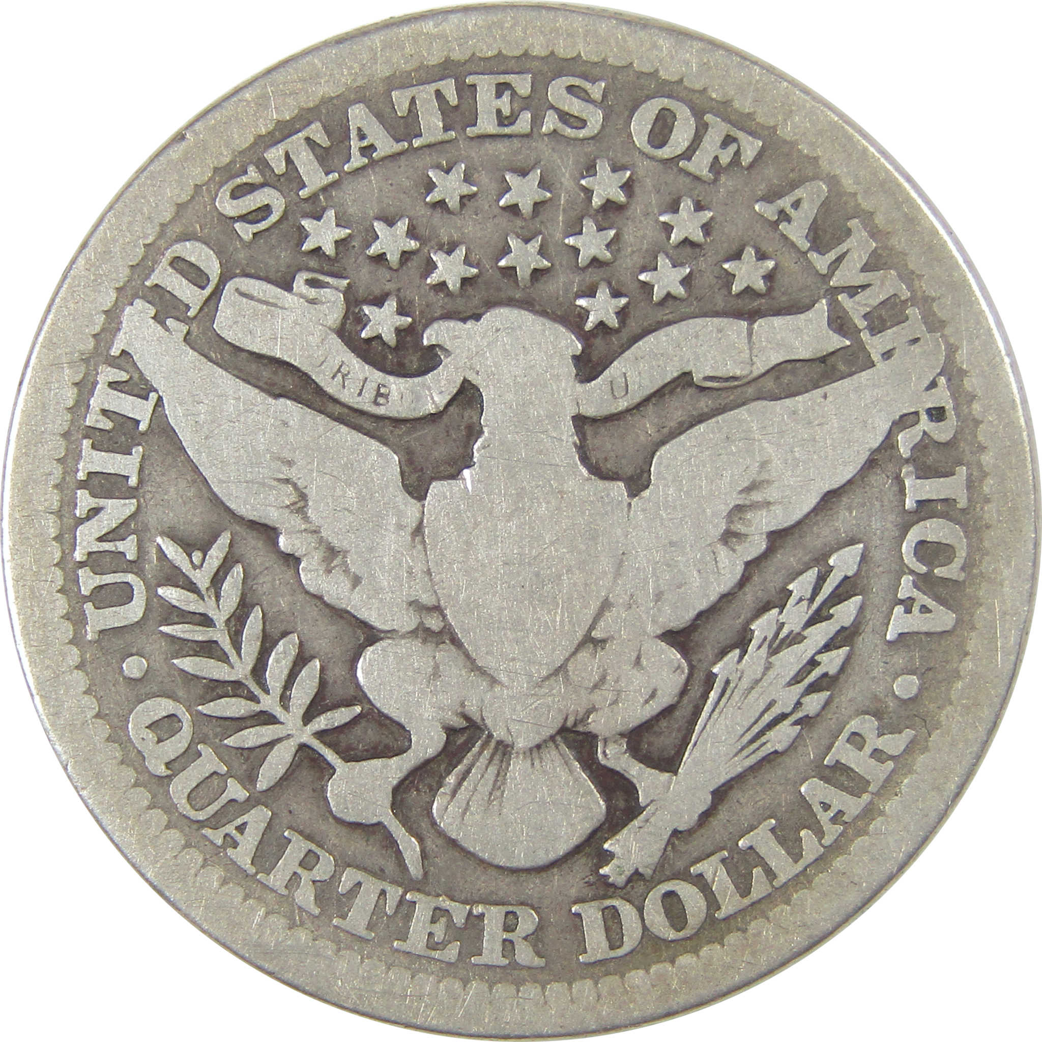 1913 Barber Quarter G Good Silver 25c Coin SKU:CP15