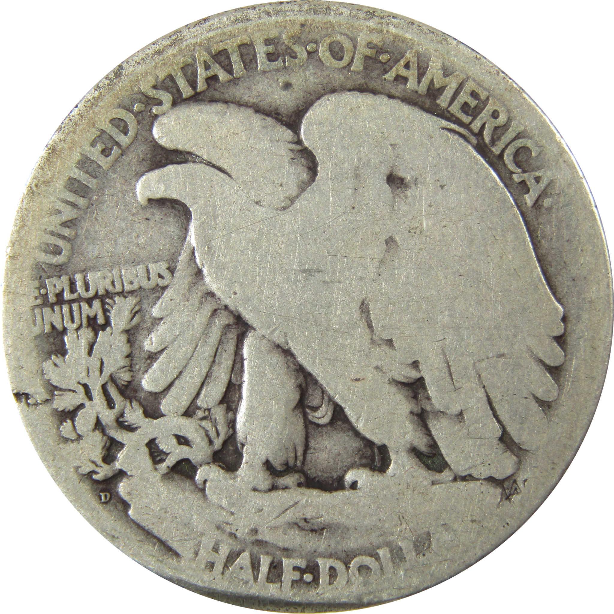 1921 D Liberty Walking Silver Half Dollar G Good Details SKU:CP1451