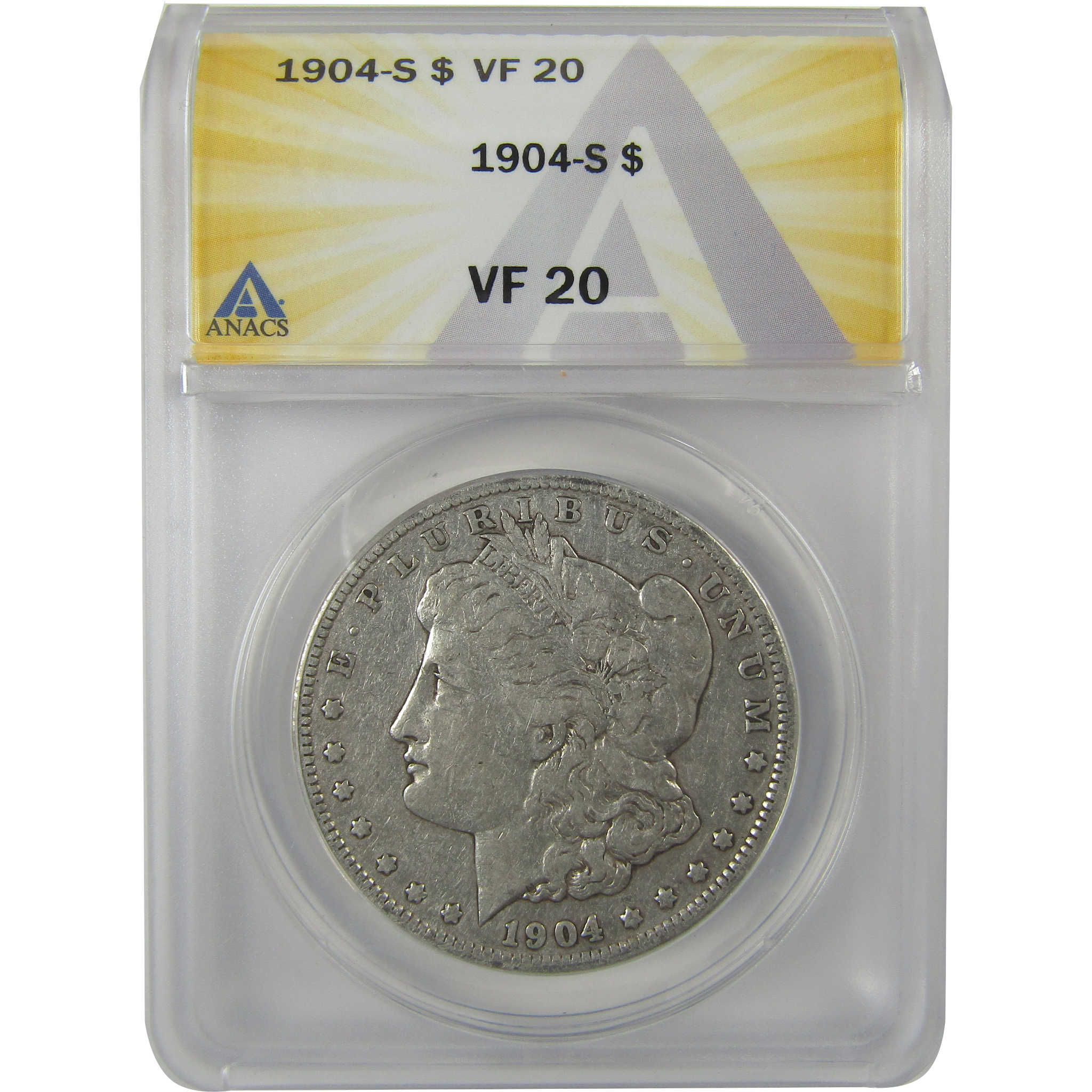 1904 S Morgan Dollar VF 20 ANACS Silver $1 Coin SKU:I21121 - Morgan coin - Morgan silver dollar - Morgan silver dollar for sale - Profile Coins & Collectibles