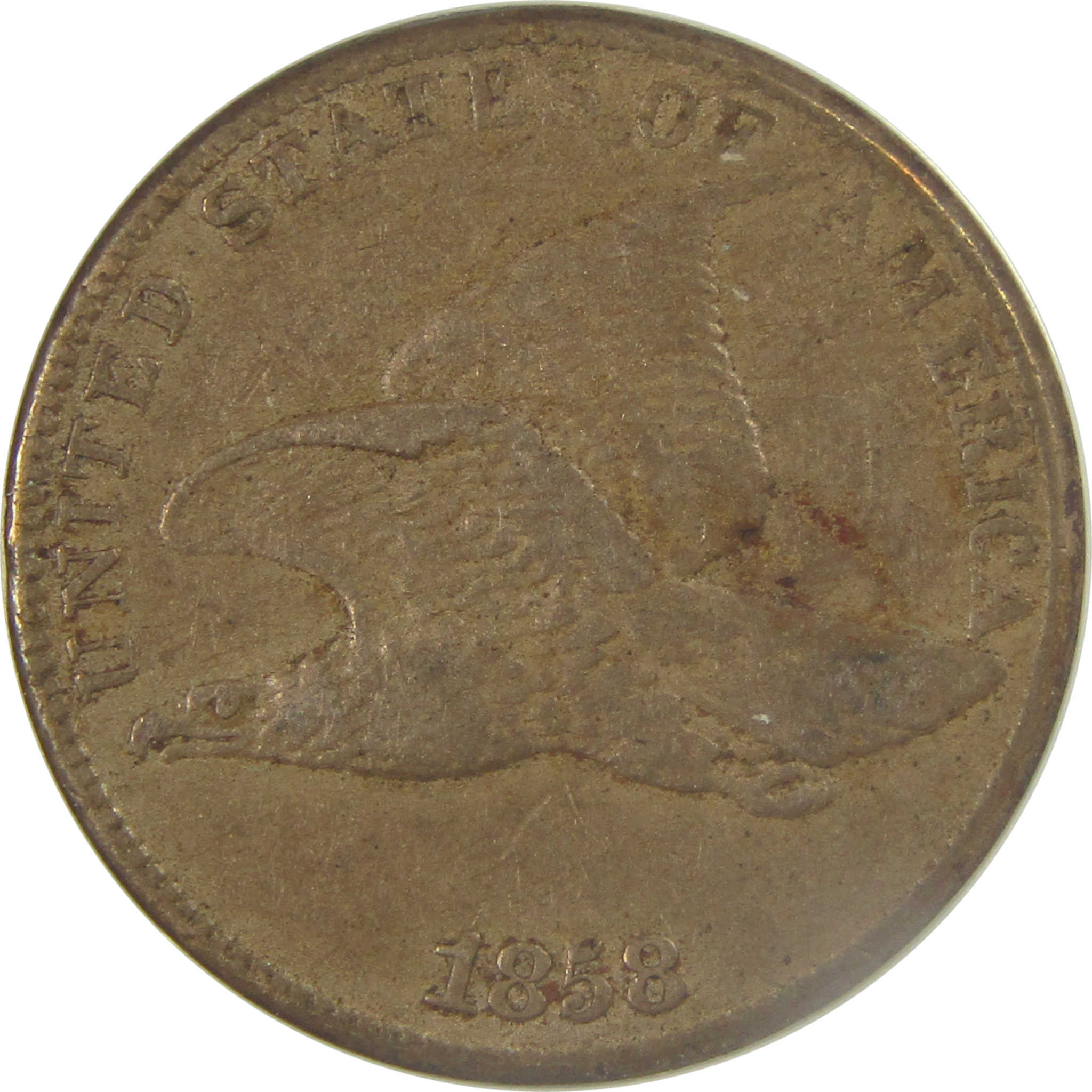 1858 Large Letters Flying Eagle Cent EF 45 ANACS Penny SKU:I21981