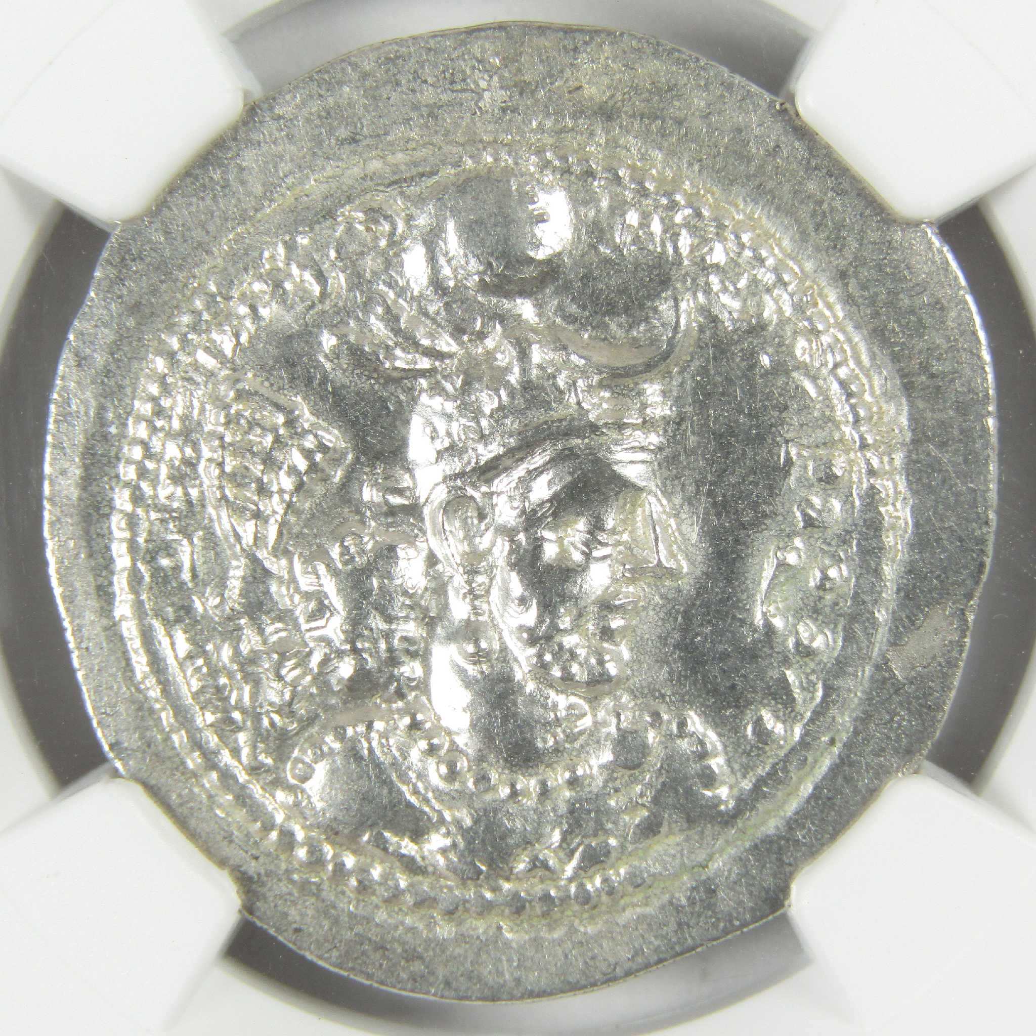 399-420 AD Yazdard I Sasanian Empire Silver Drachm CH AU NGC Ancient