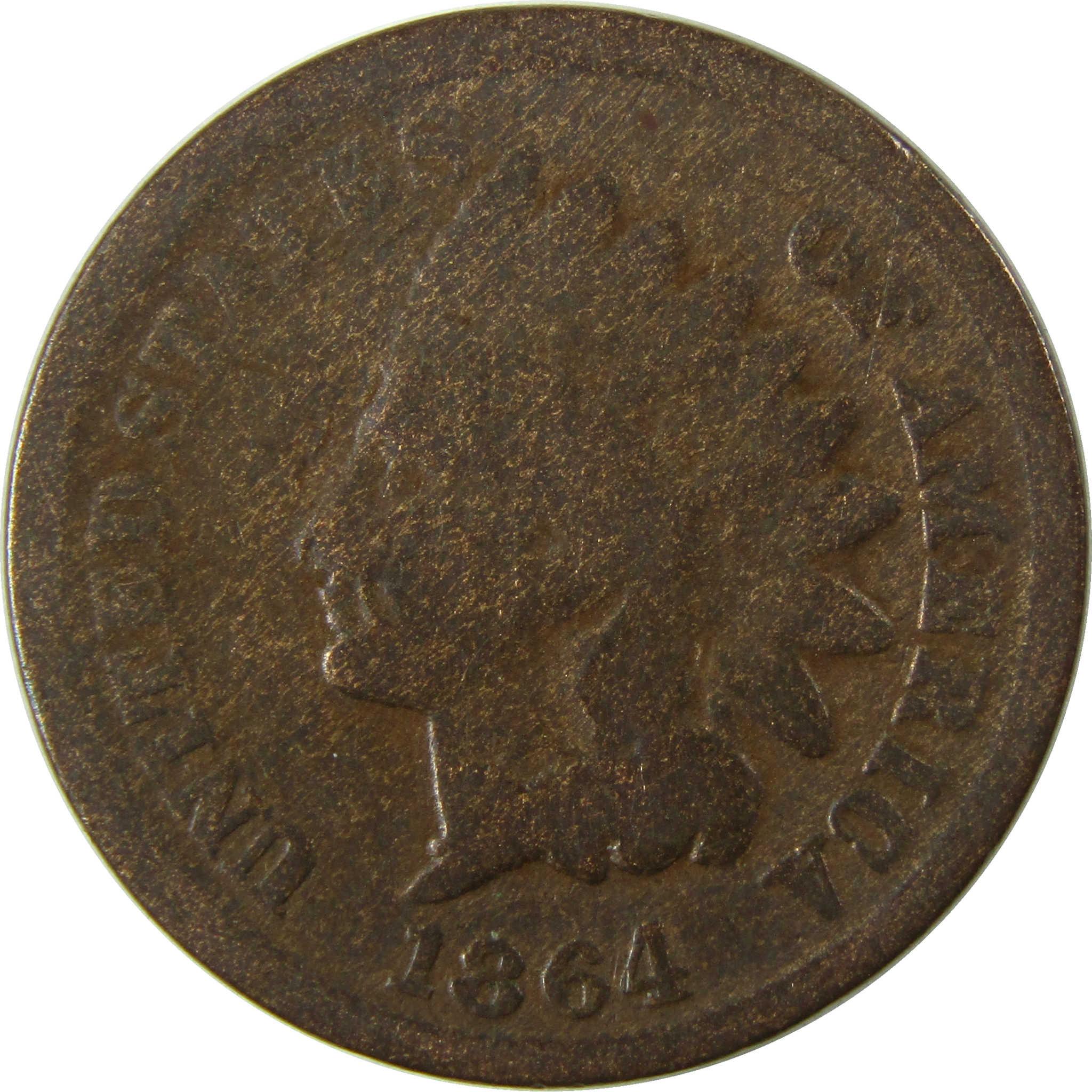 1864 L Indian Head Bronze Cent G Good Penny 1c Coin SKU:I26423