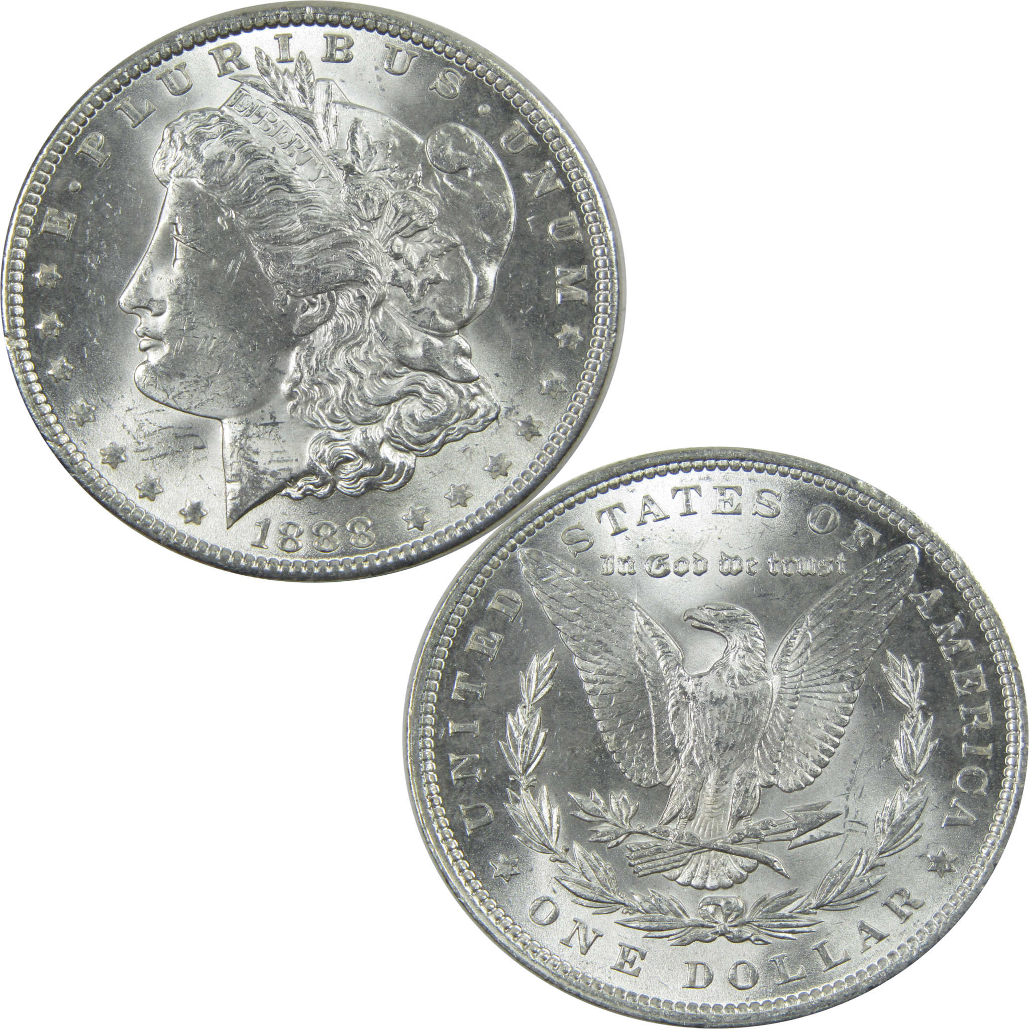 1888 Morgan Dollar BU Choice Uncirculated Silver $1 Coin SKU:I15473 - Morgan coin - Morgan silver dollar - Morgan silver dollar for sale - Profile Coins & Collectibles