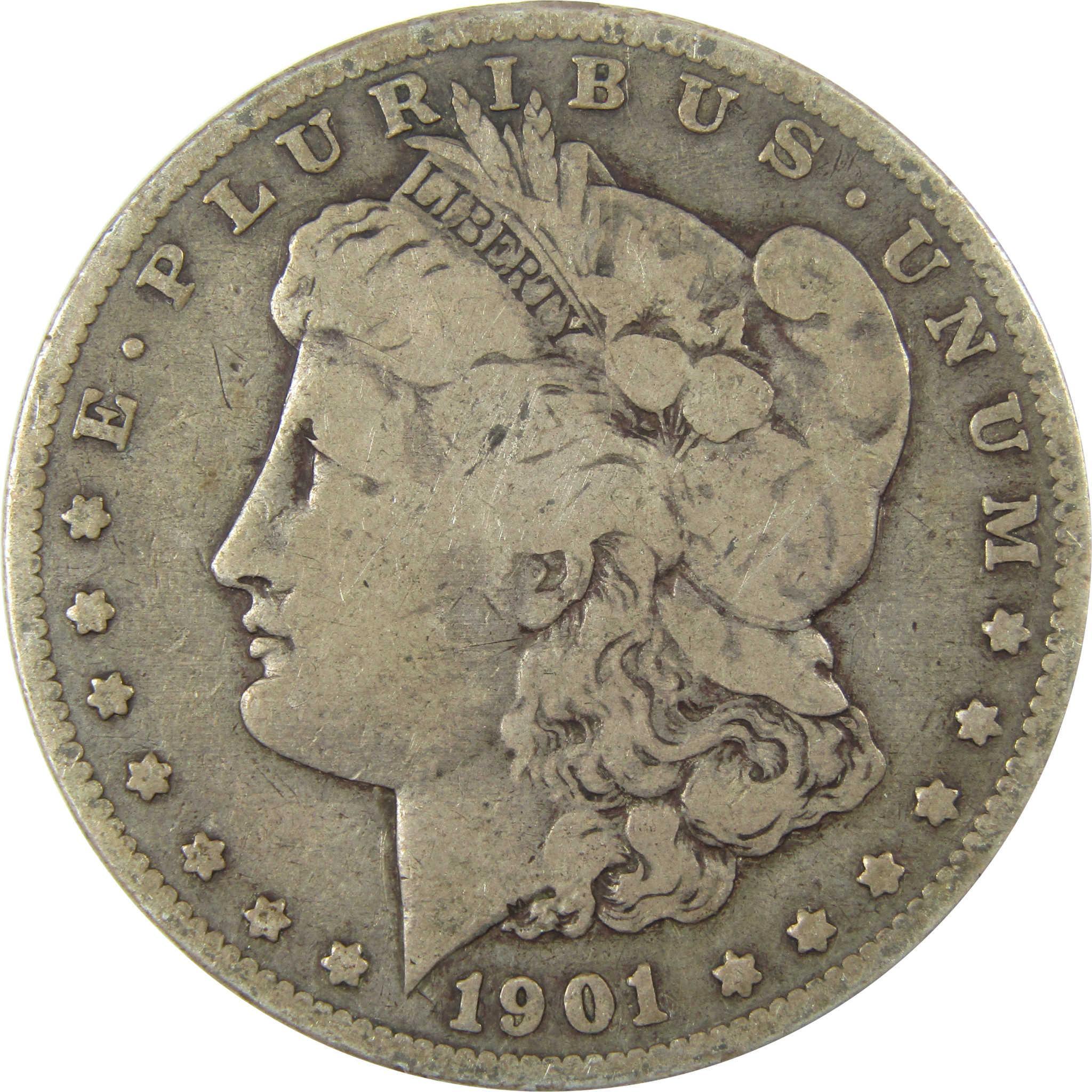 1901 S Morgan Silver Dollar VG Very Good $1 Coin SKU:I25363 - Morgan coin - Morgan silver dollar - Morgan silver dollar for sale - Profile Coins & Collectibles