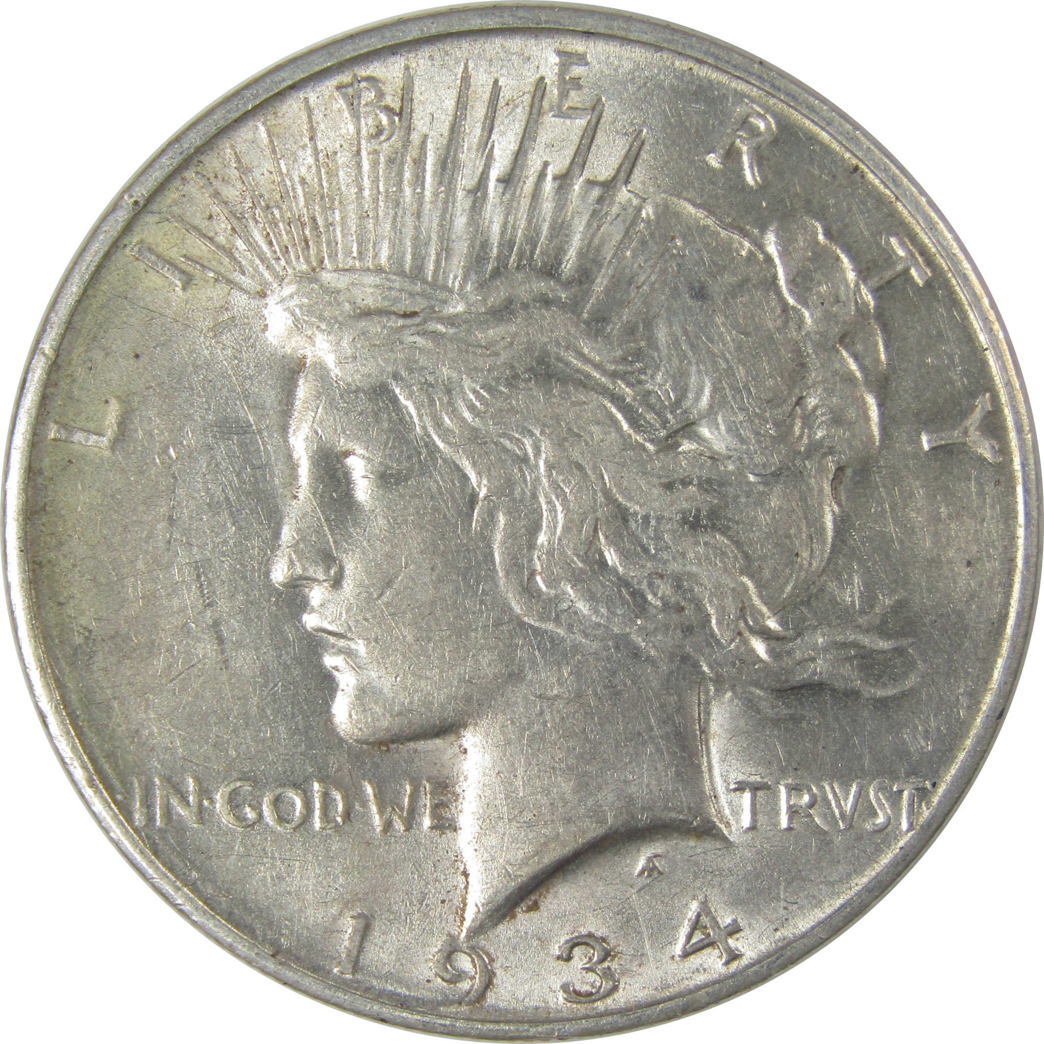 1934 D Peace Dollar AU About Uncirculated Silver $1 Coin SKU:I22800