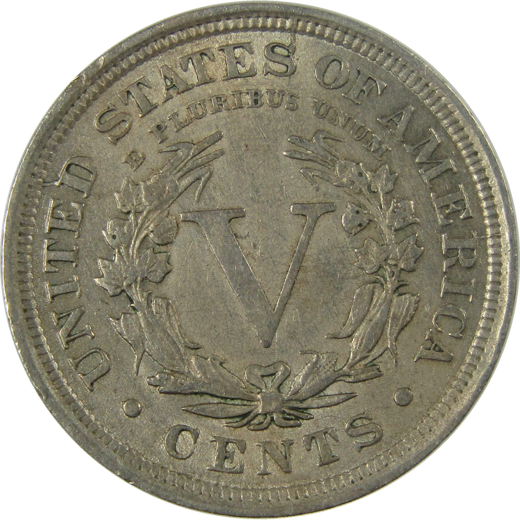 1907 Liberty Head V Nickel XF EF Extremely Fine 5c Coin SKU:I27825