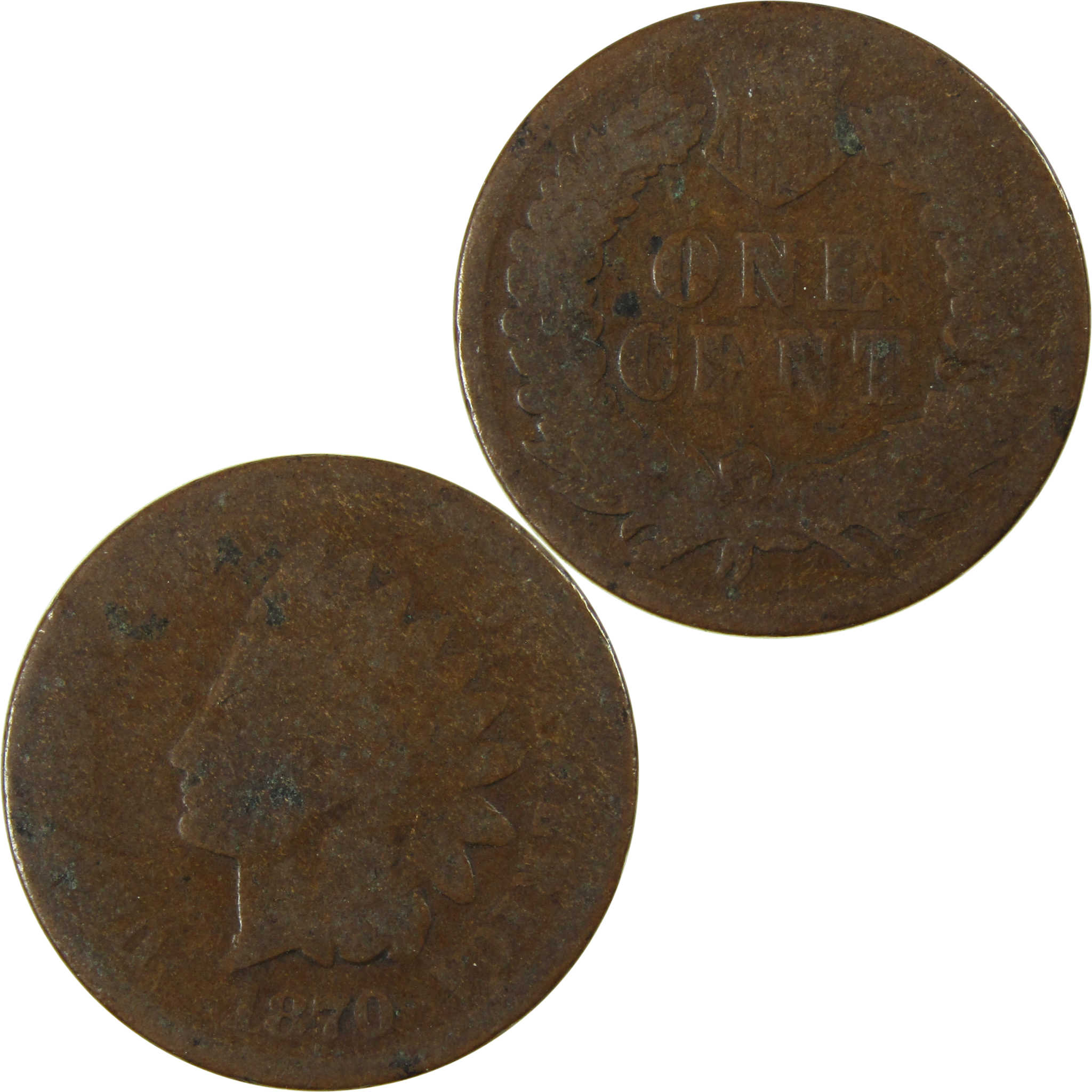 1870 Indian Head Cent AG About Good Penny 1c Coin SKU:I26020