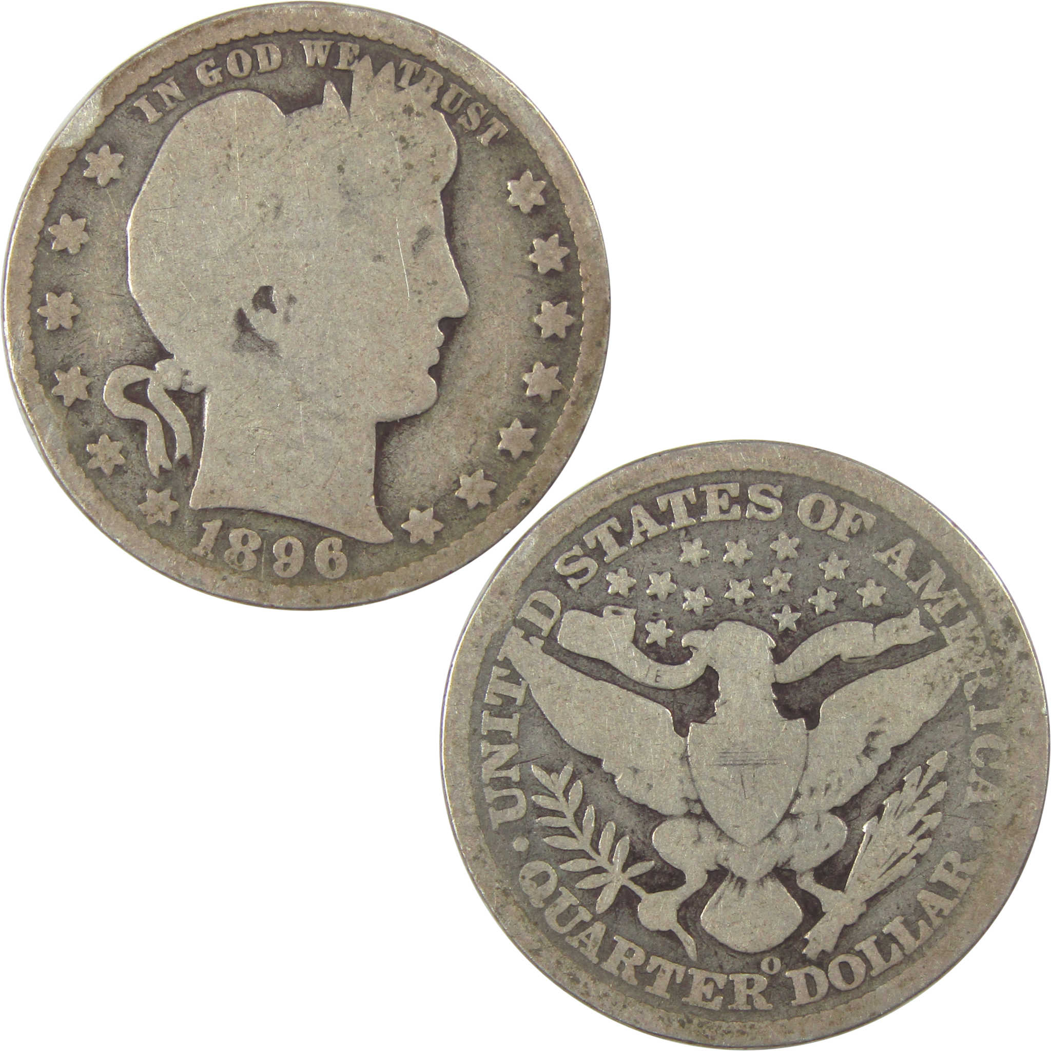 1896 O Barber Quarter AG About Good Silver 25c Coin SKU:I21872