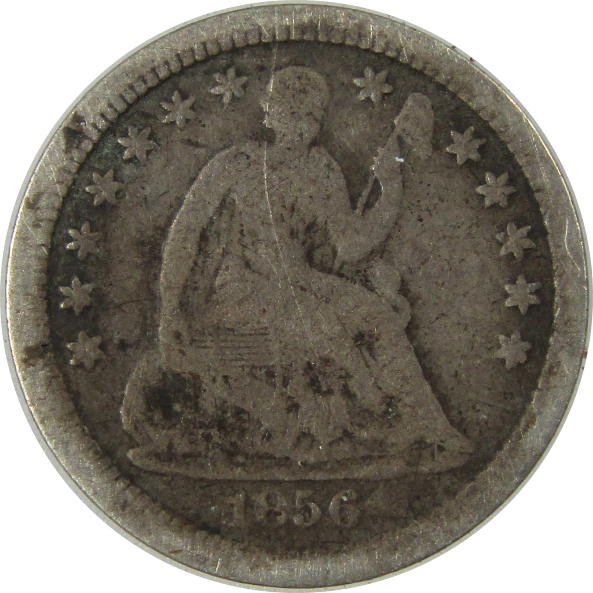 1856 Seated Liberty Silver Half Dime G Good 5c Coin SKU:I25385